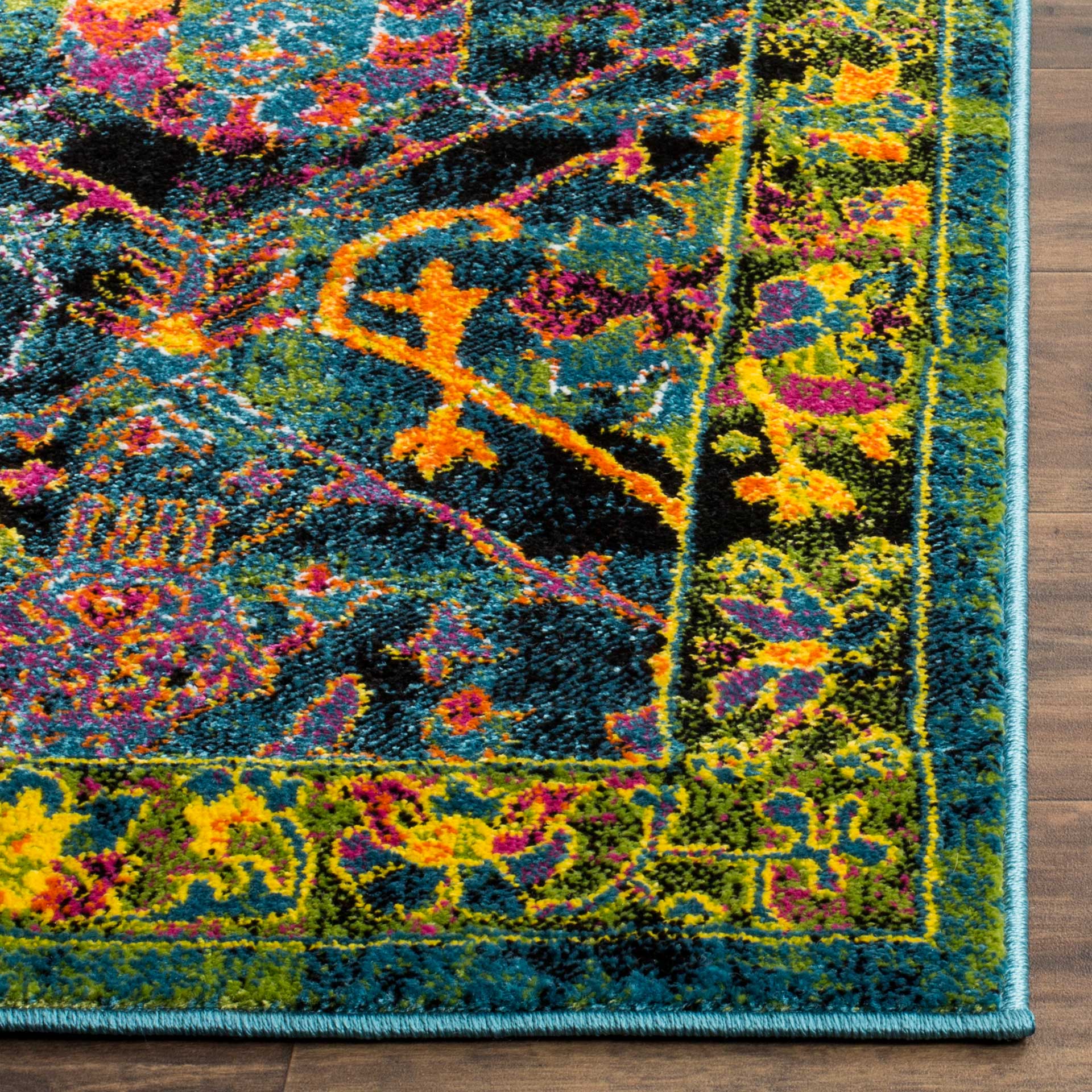 Cherokee Black/Blue Area Rug - Image 4