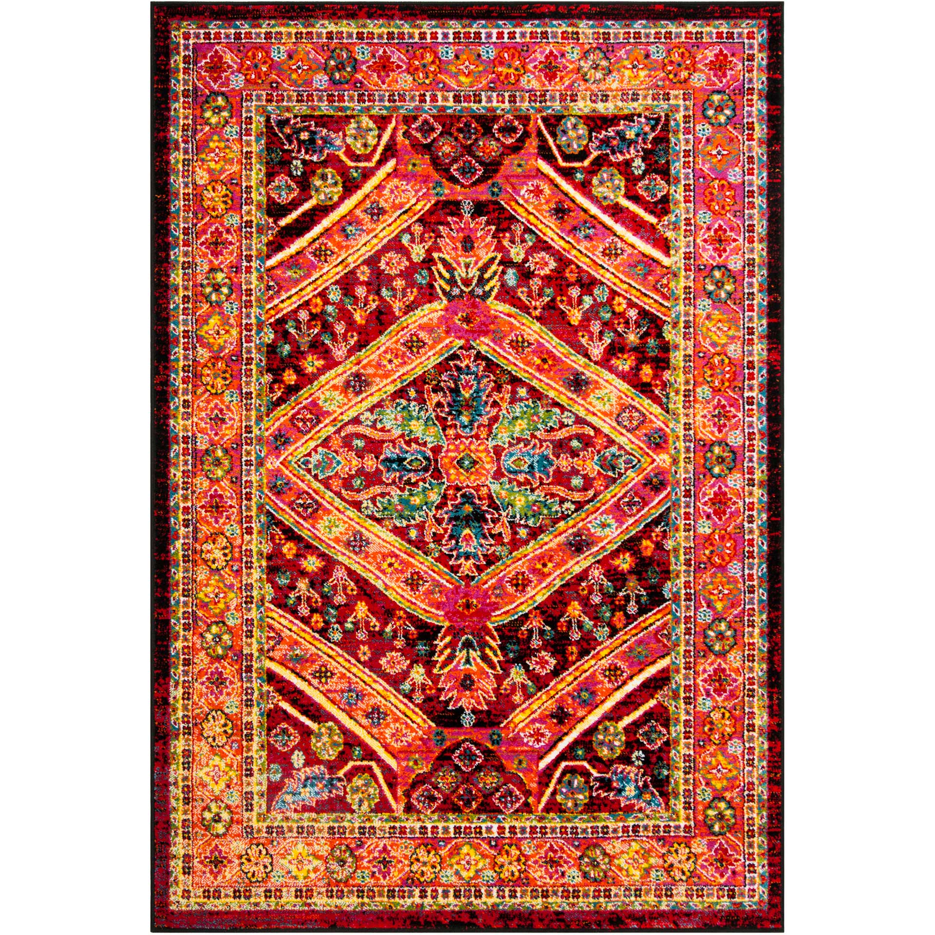 Cherokee Black/Light Orange Area Rug - Image 2
