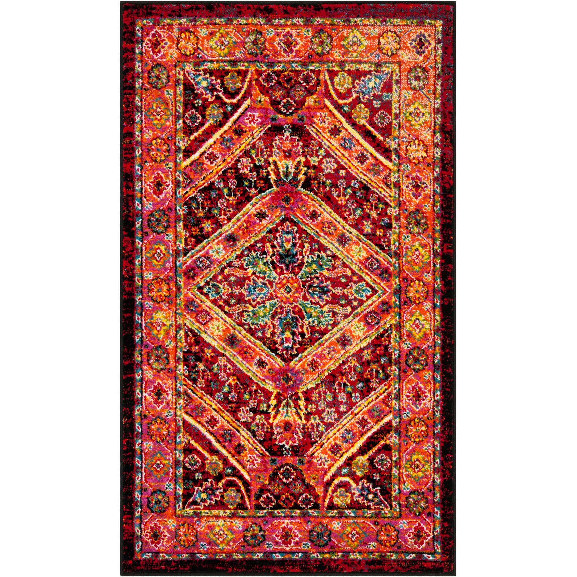 Cherokee Black/Light Orange Area Rug - Image 3