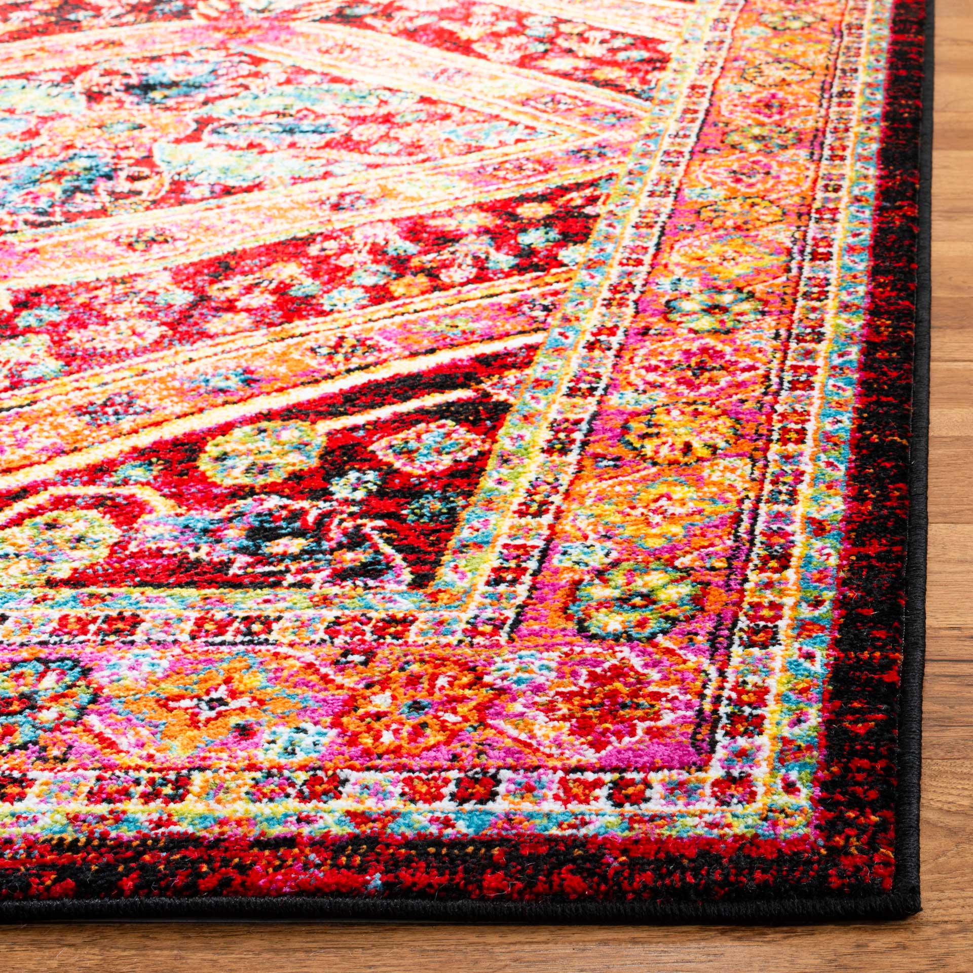 Cherokee Black/Light Orange Area Rug - Image 4