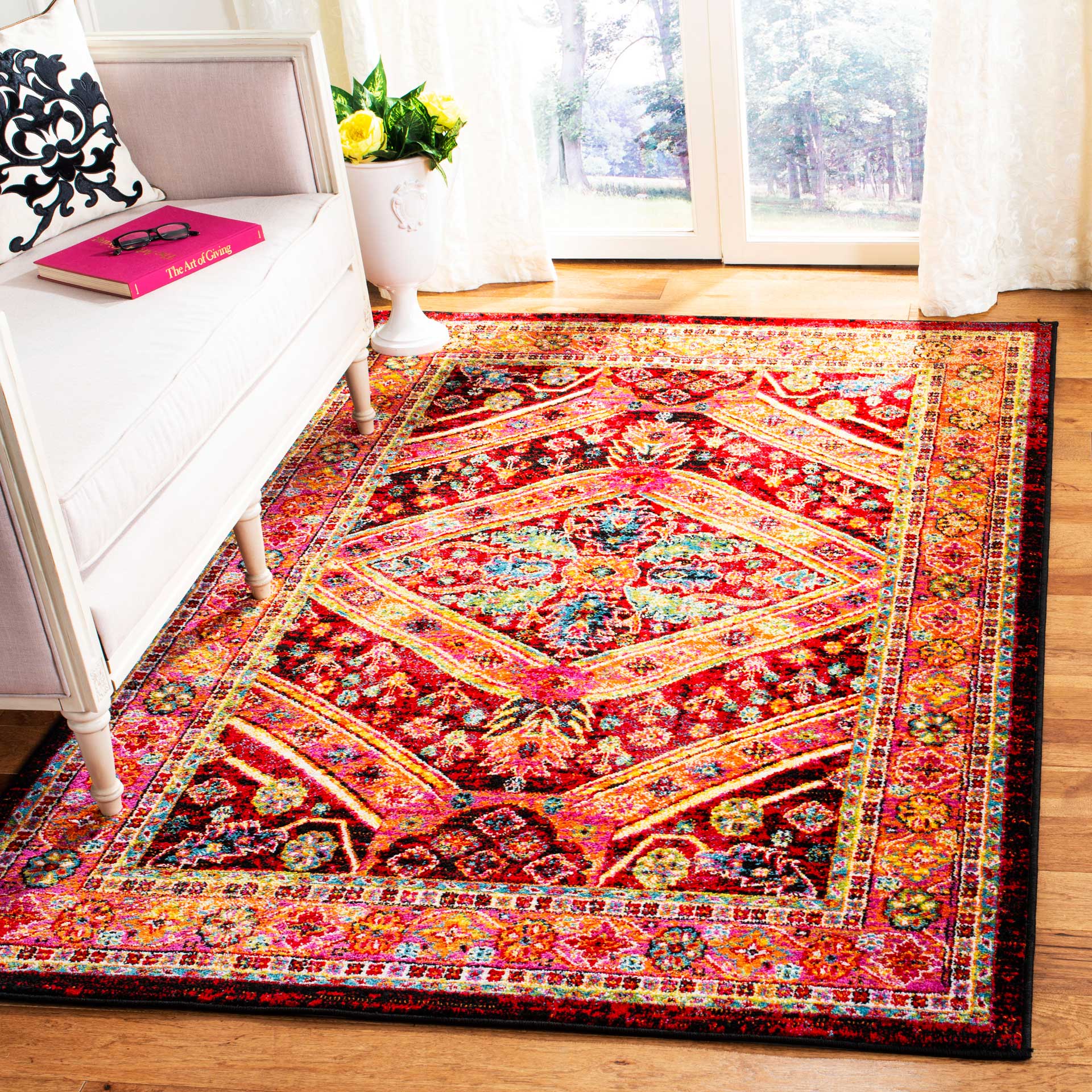 Cherokee Black/Light Orange Area Rug - Image 5