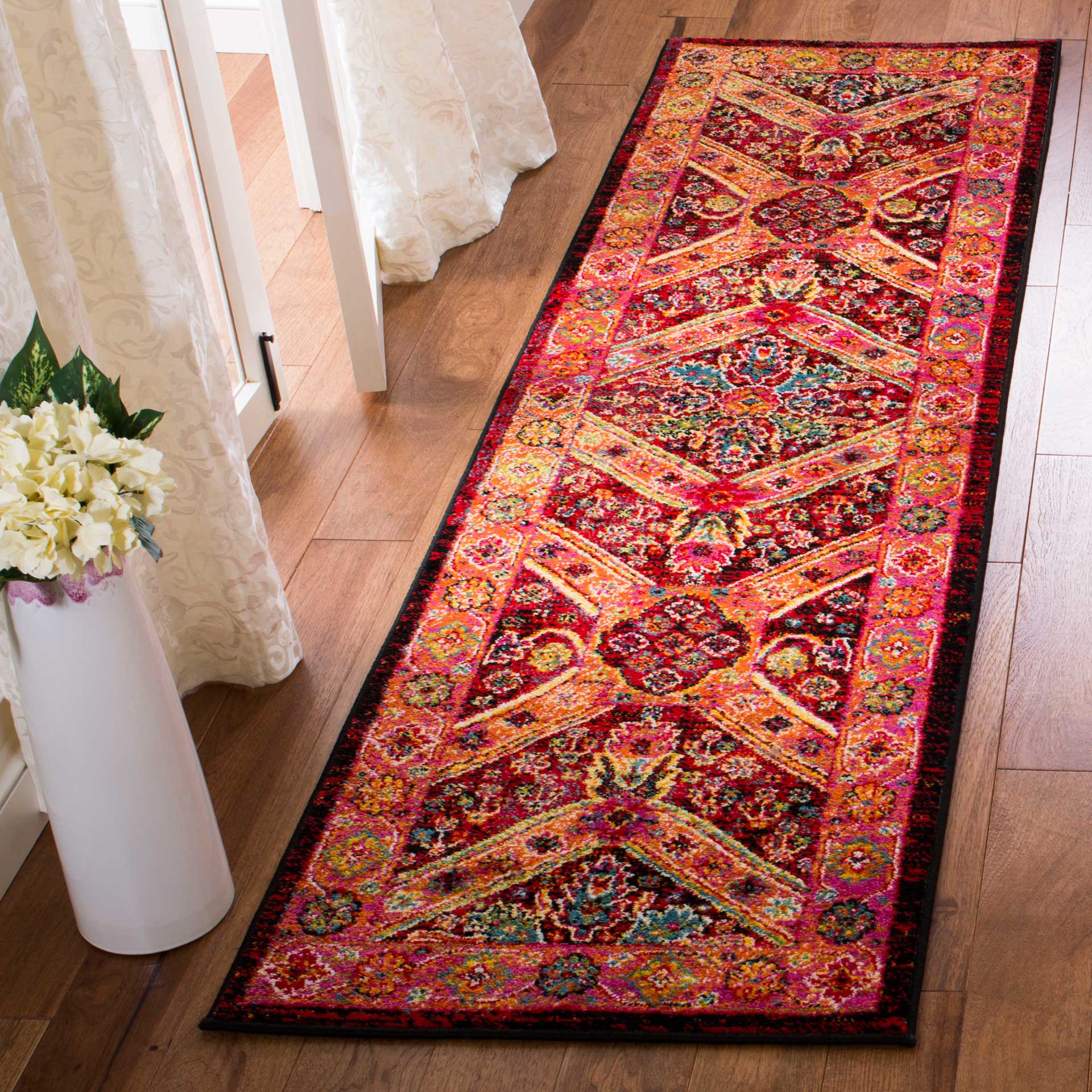 Cherokee Black/Light Orange Runner Rug - Image 2