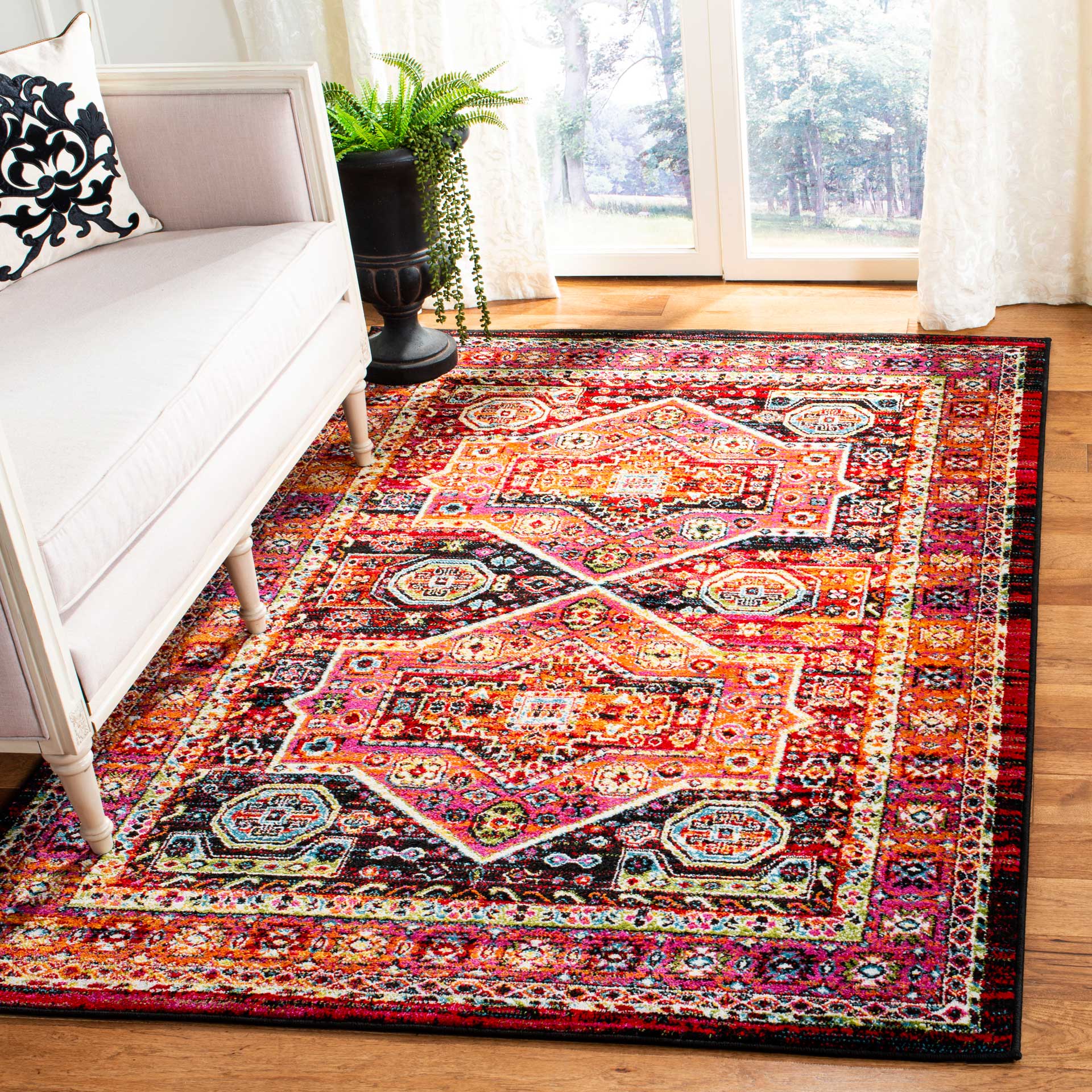 Cherokee Black/Orange Area Rug - Image 5