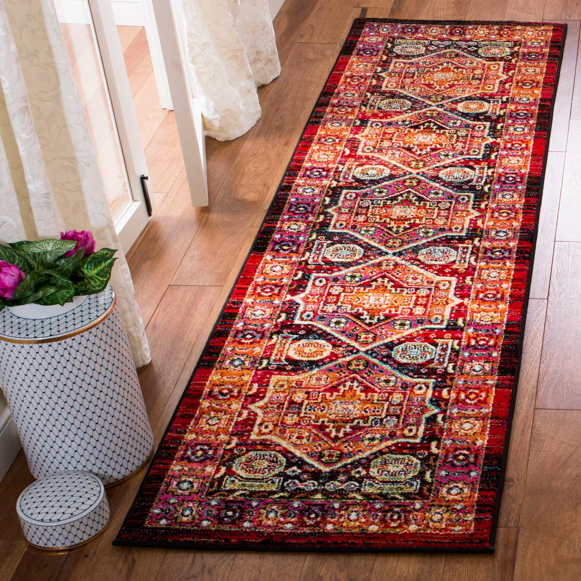 Cherokee Black/Orange Runner Rug - Image 2
