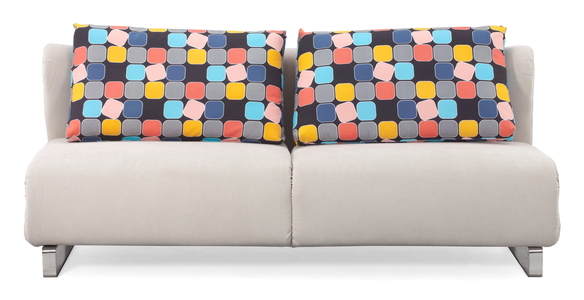 Chester Sofa Sleeper Cement Body & Color Block Back Cushion - Image 3