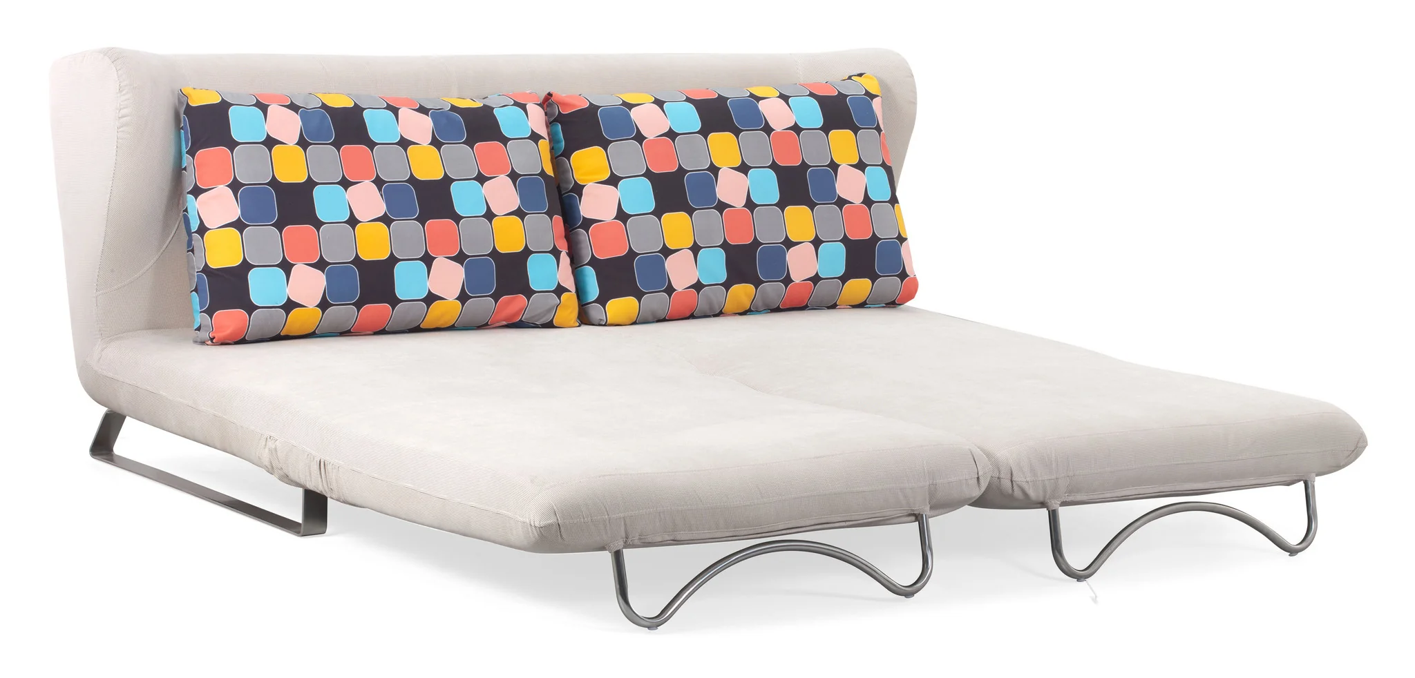 Chester Sofa Sleeper Cement Body & Color Block Back Cushion - Image 4