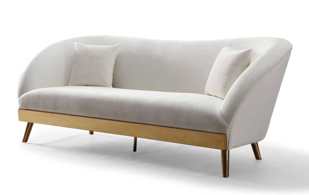Cheston Velvet Sofa Cream - Image 2