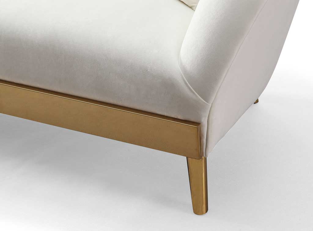 Cheston Velvet Sofa Cream - Image 4