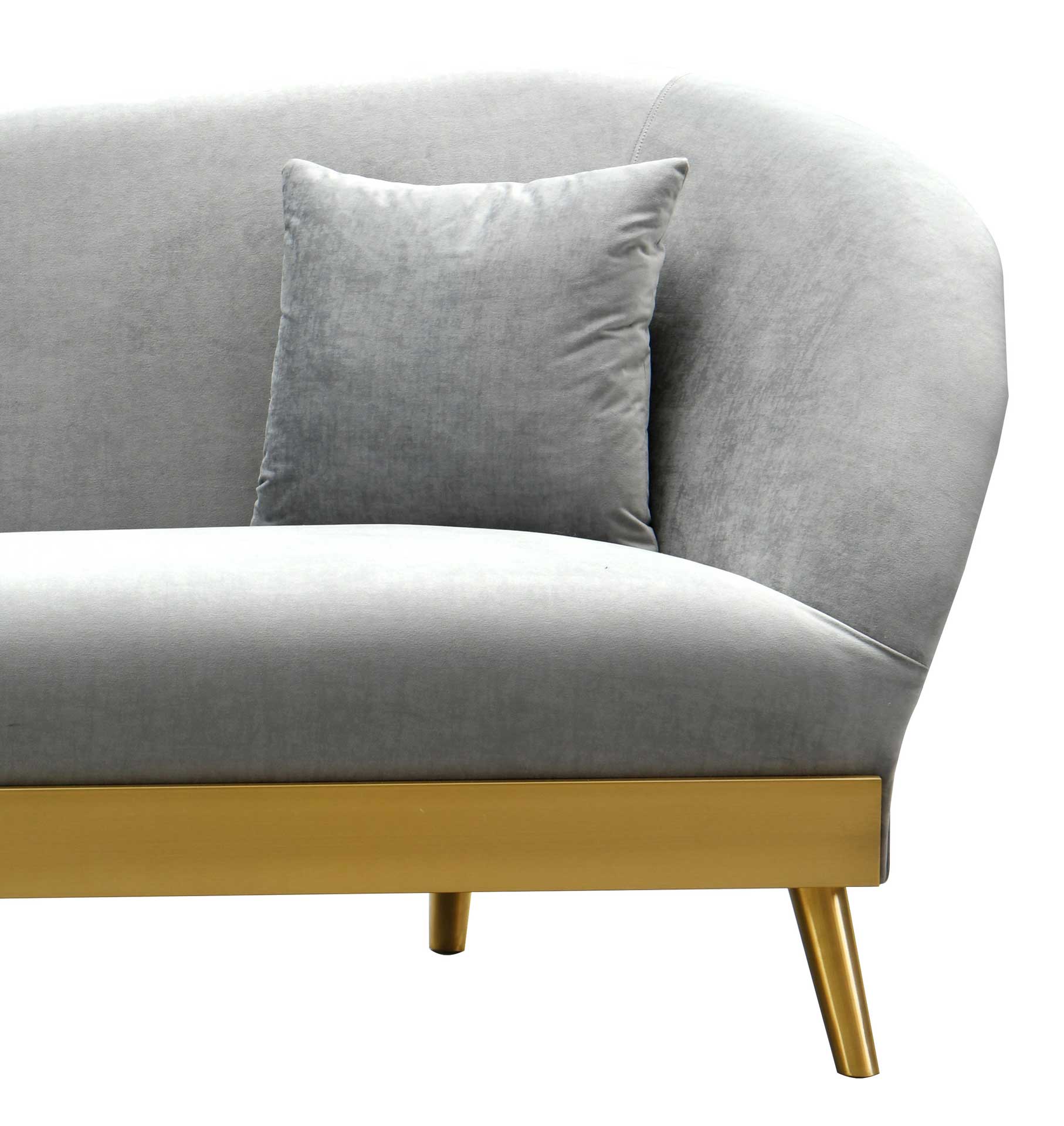 Cheston Velvet Sofa Gray - Image 4