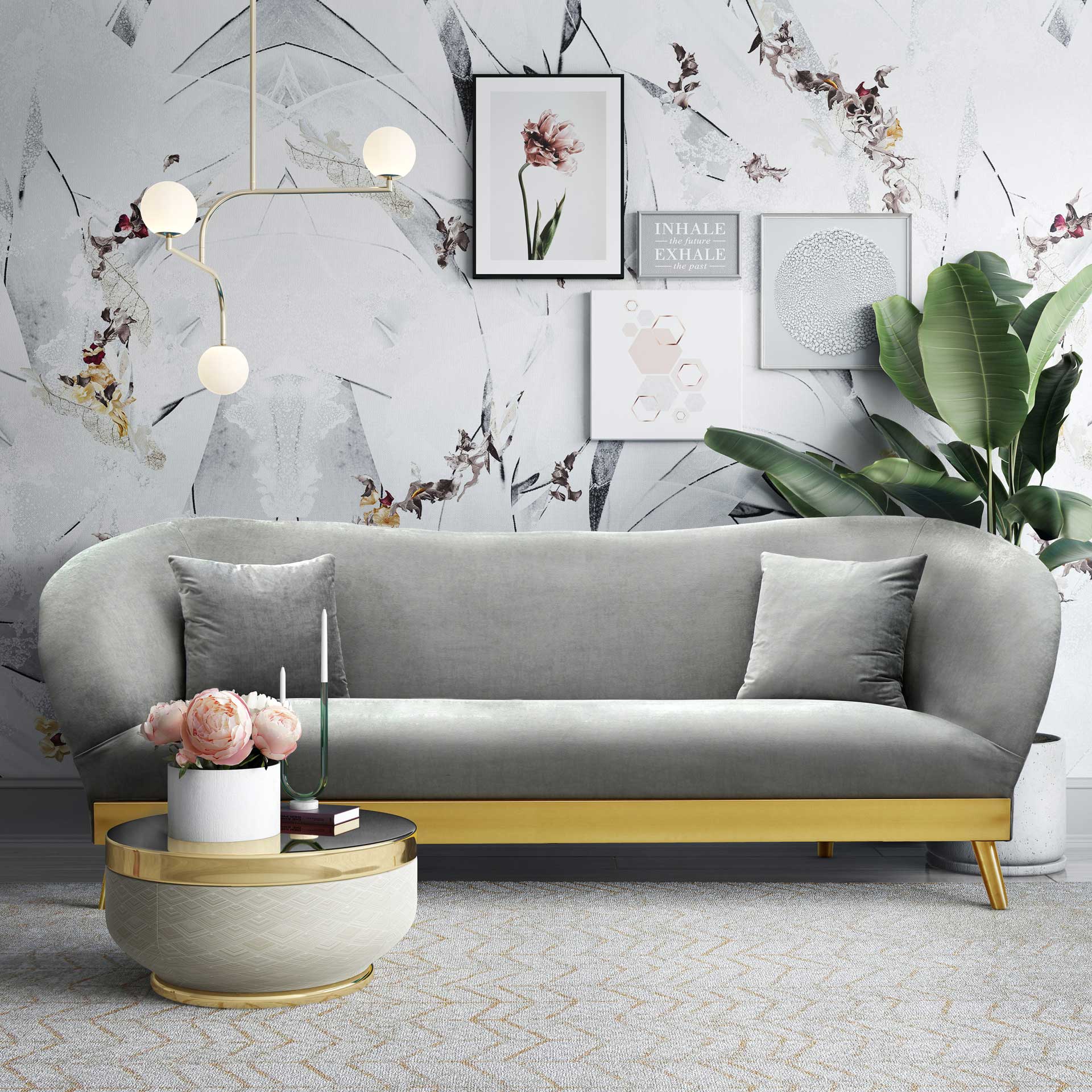 Cheston Velvet Sofa Gray - Image 7