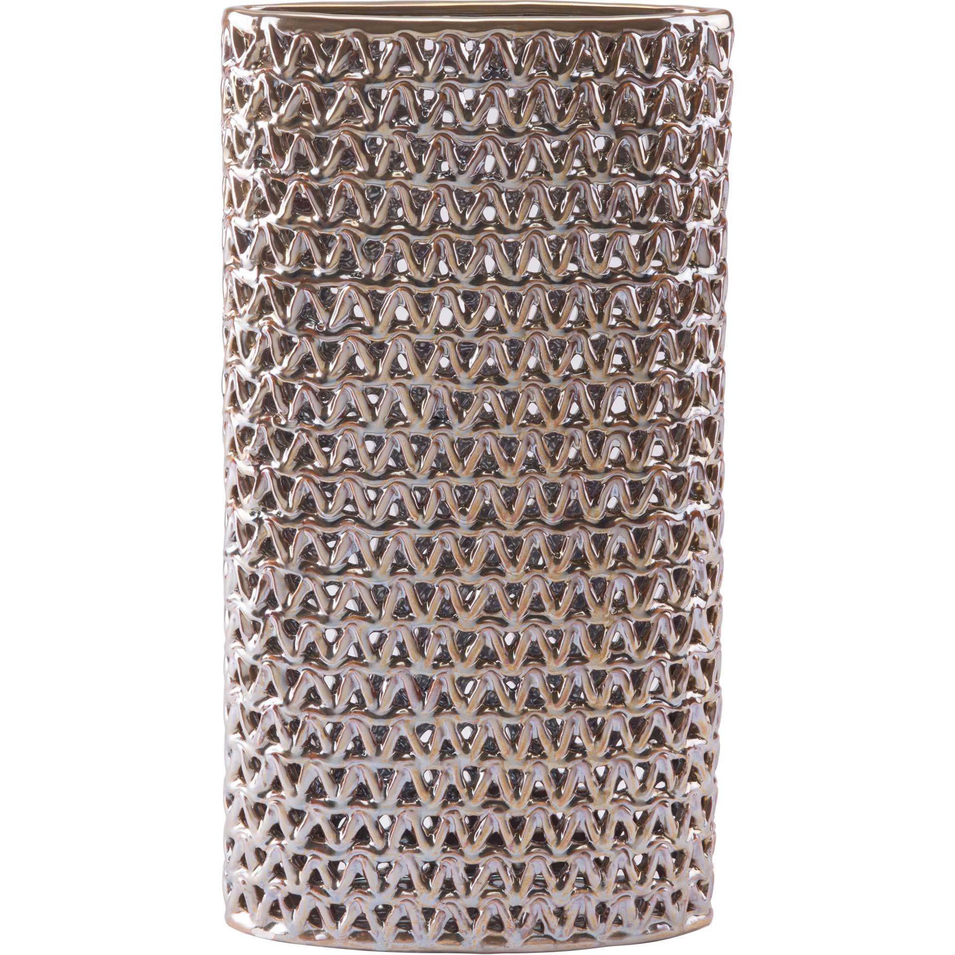 Chevron Vase Pearl Yellow - Image 2