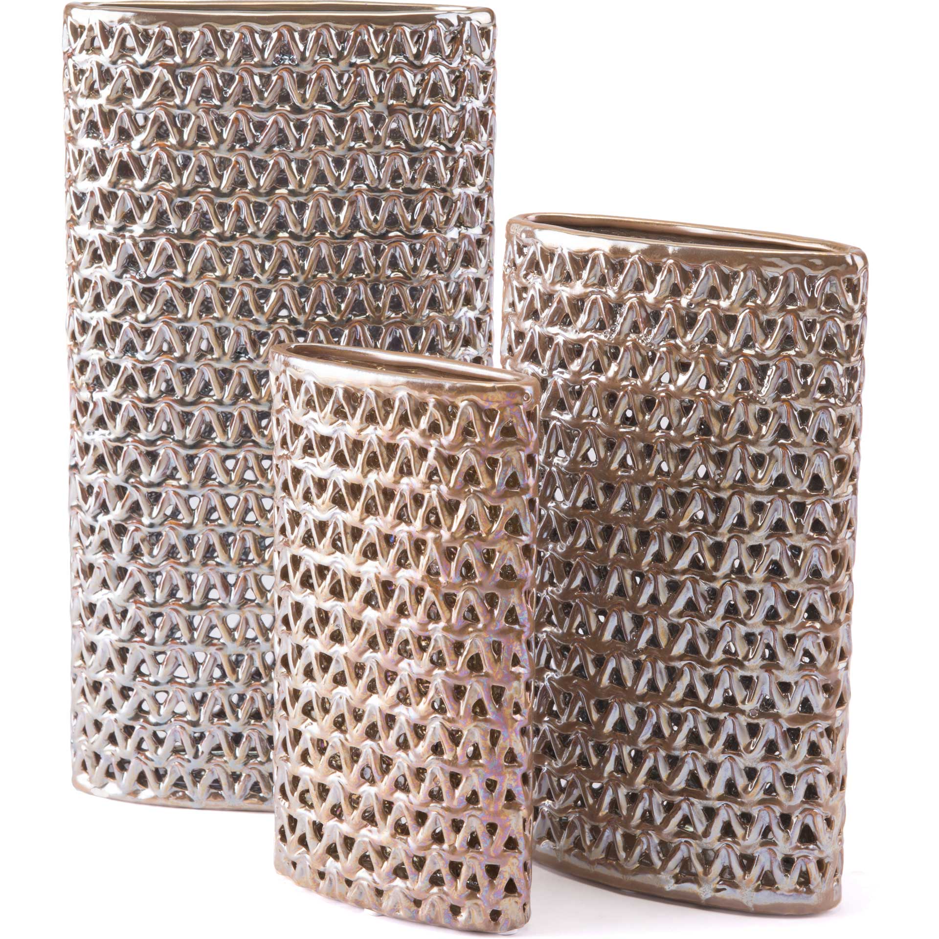 Chevron Vase Pearl Yellow - Image 8