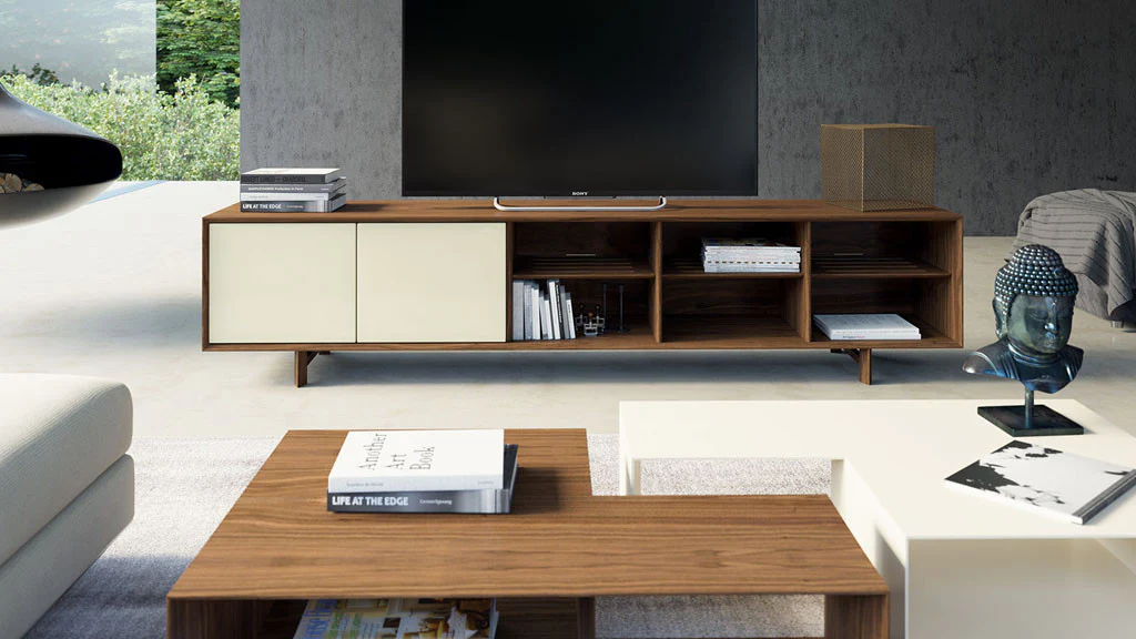 Chiswick Media Cabinet Walnut/Beige - Image 4