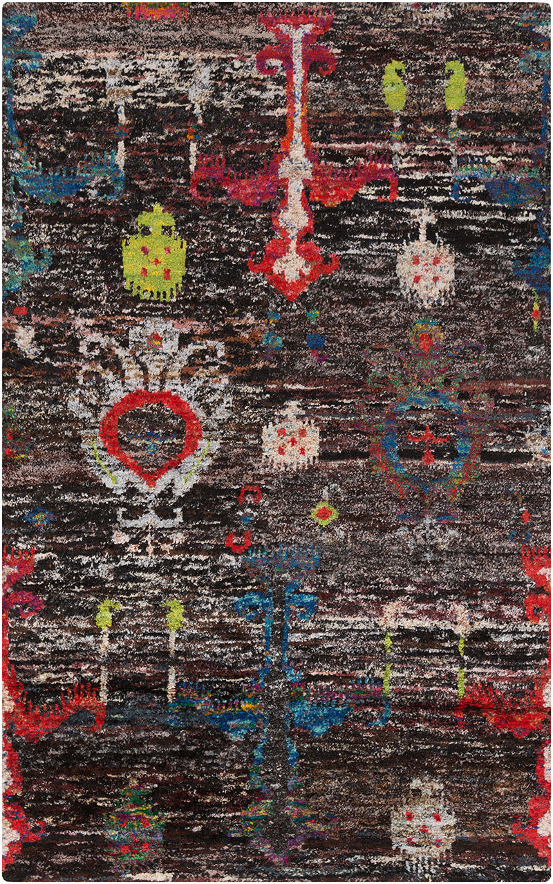 Chocho Black/Burgundy Area Rug - Image 2