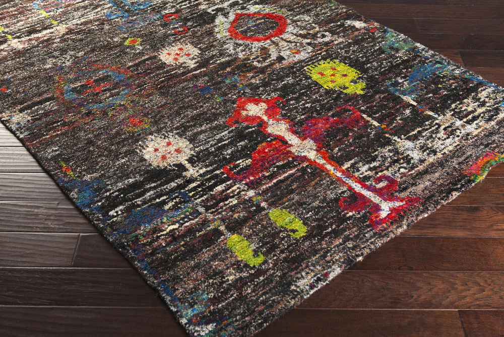 Chocho Black/Burgundy Area Rug - Image 3