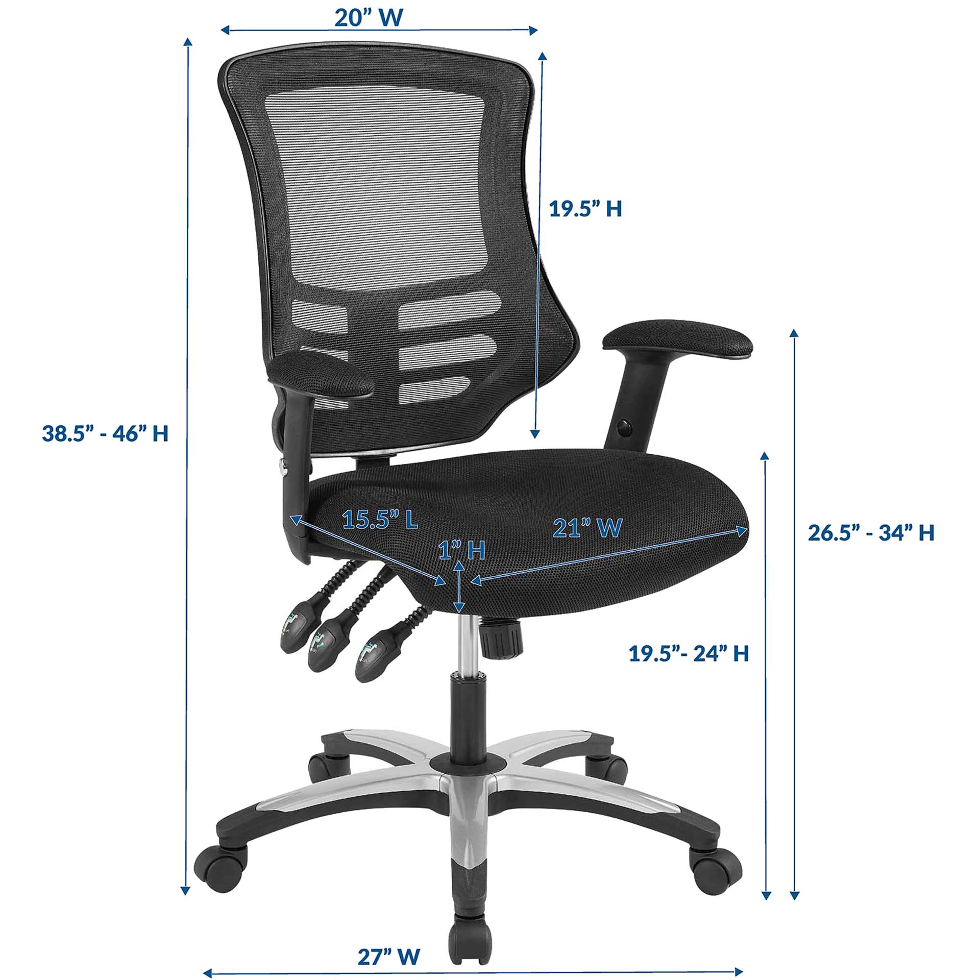 Christina Mesh Office Chair Black - Image 2
