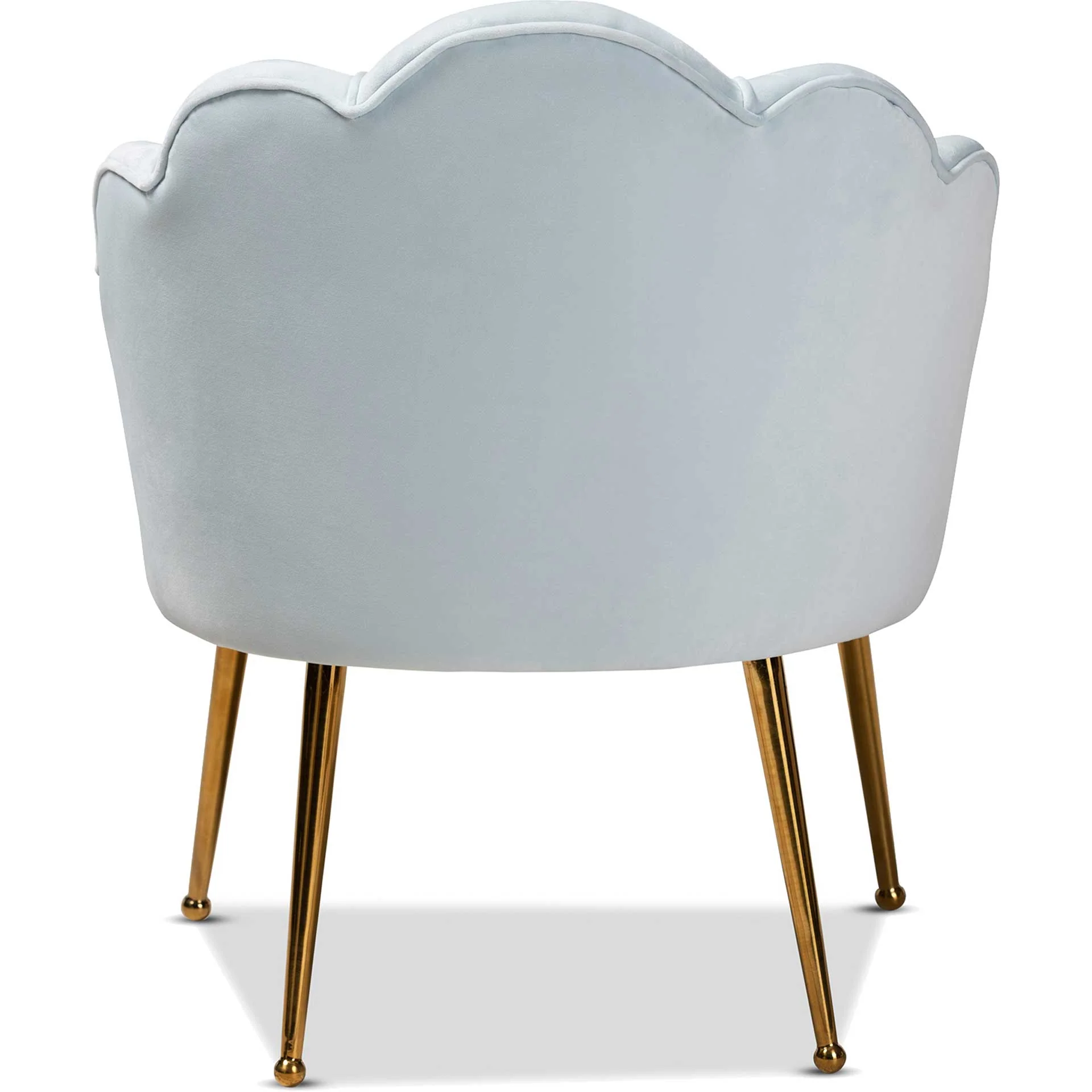 Ciarra Velvet Fabric Upholstered Chair Light Blue/Gold - Image 4