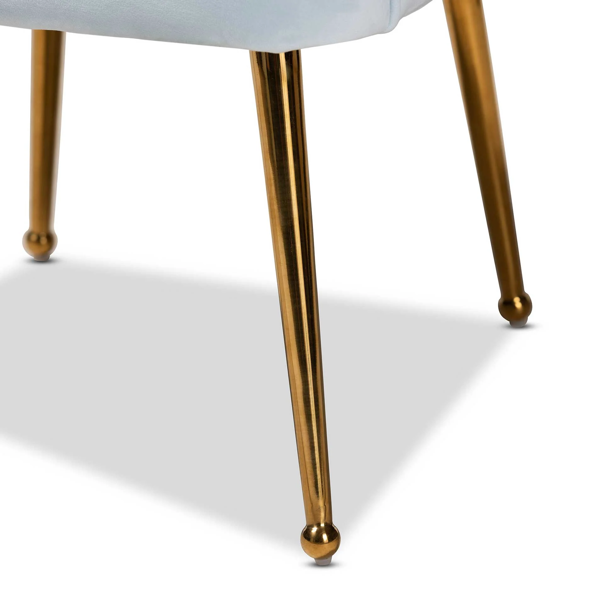 Ciarra Velvet Fabric Upholstered Chair Light Blue/Gold - Image 6