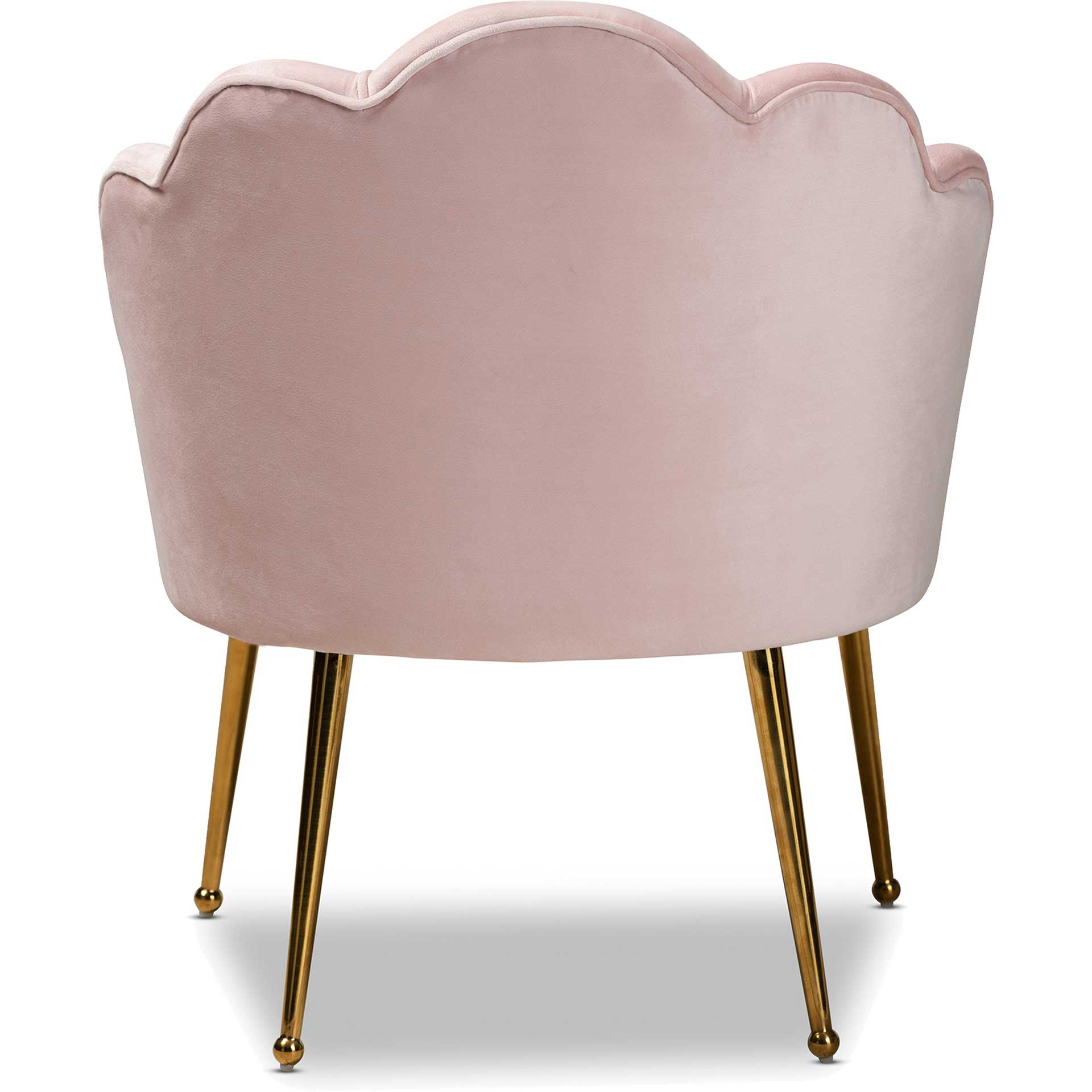 Ciarra Velvet Fabric Upholstered Chair Light Pink/Gold - Image 4