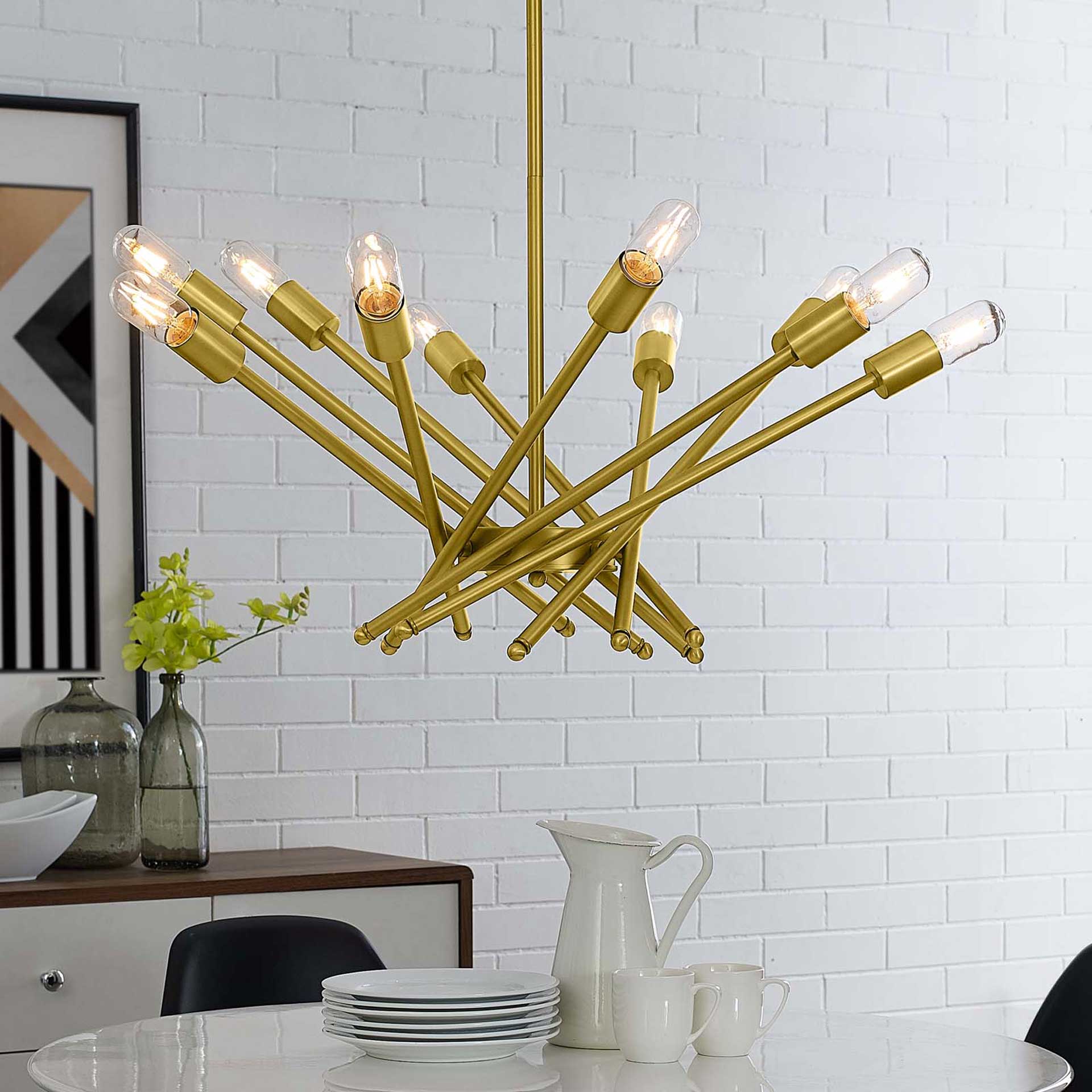 Cicely Brass Metal Pendant Light Gold - Image 5