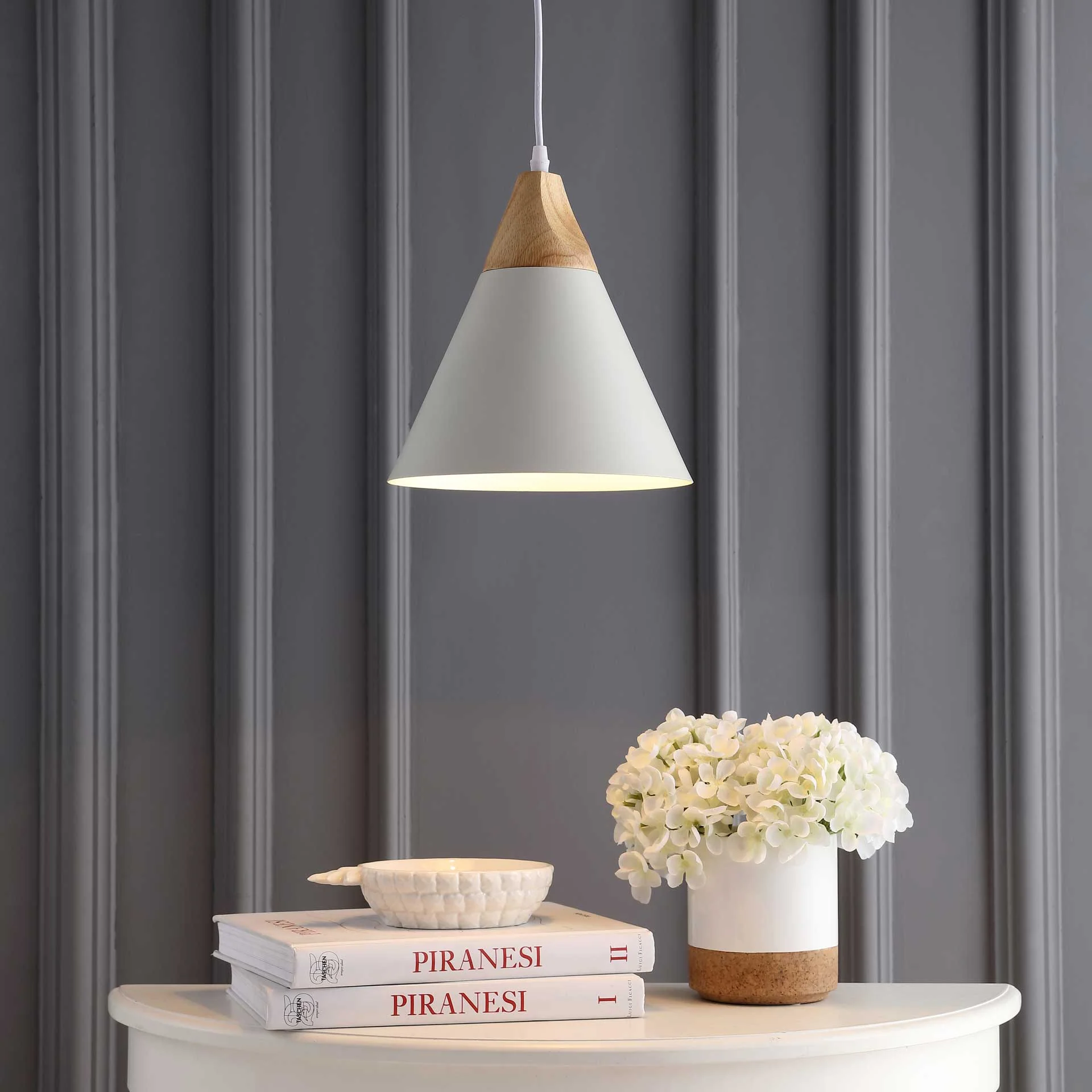 Cicely Pendant White/Light Brown - Image 4
