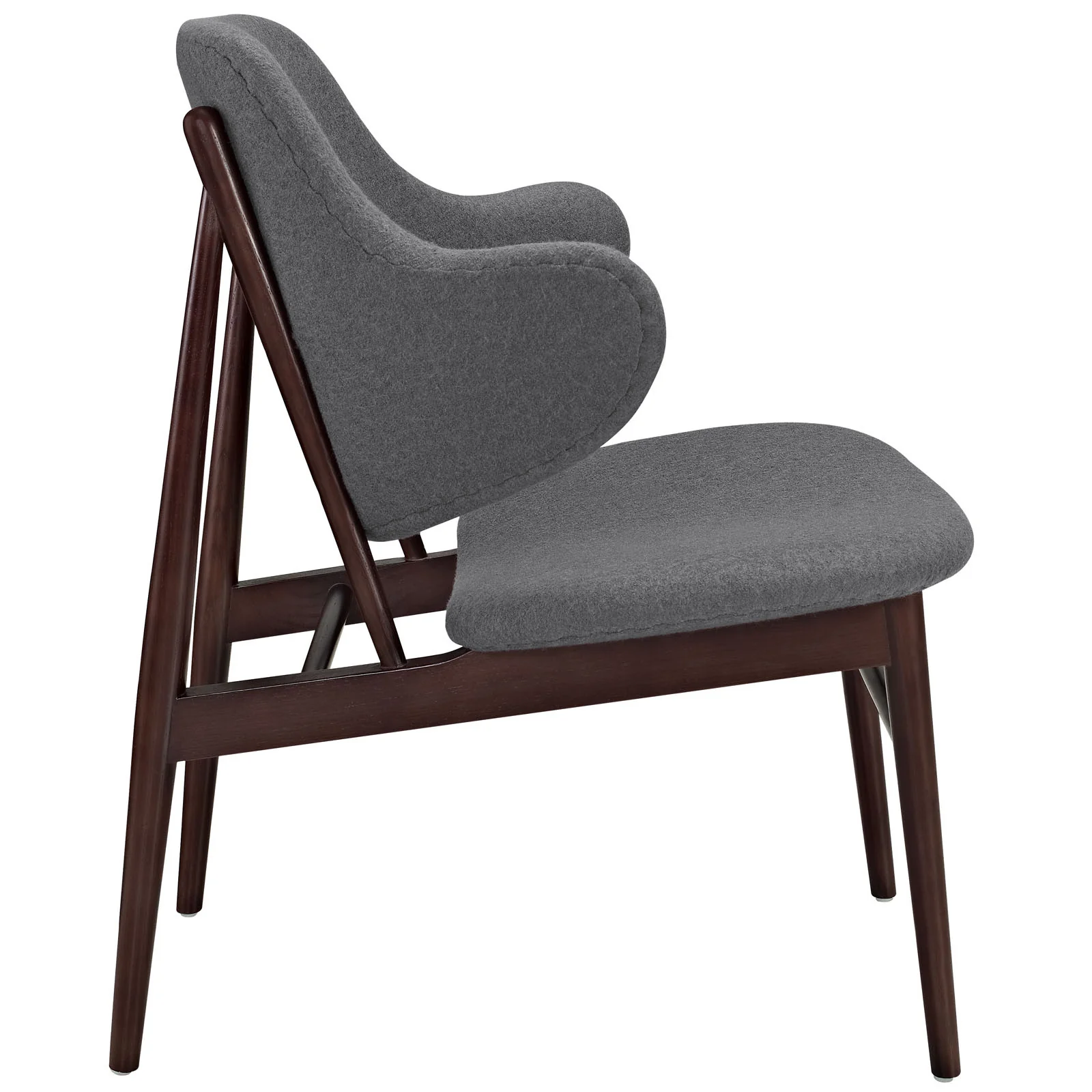 Cicely Wood Lounge Chair Dark Gray - Image 2