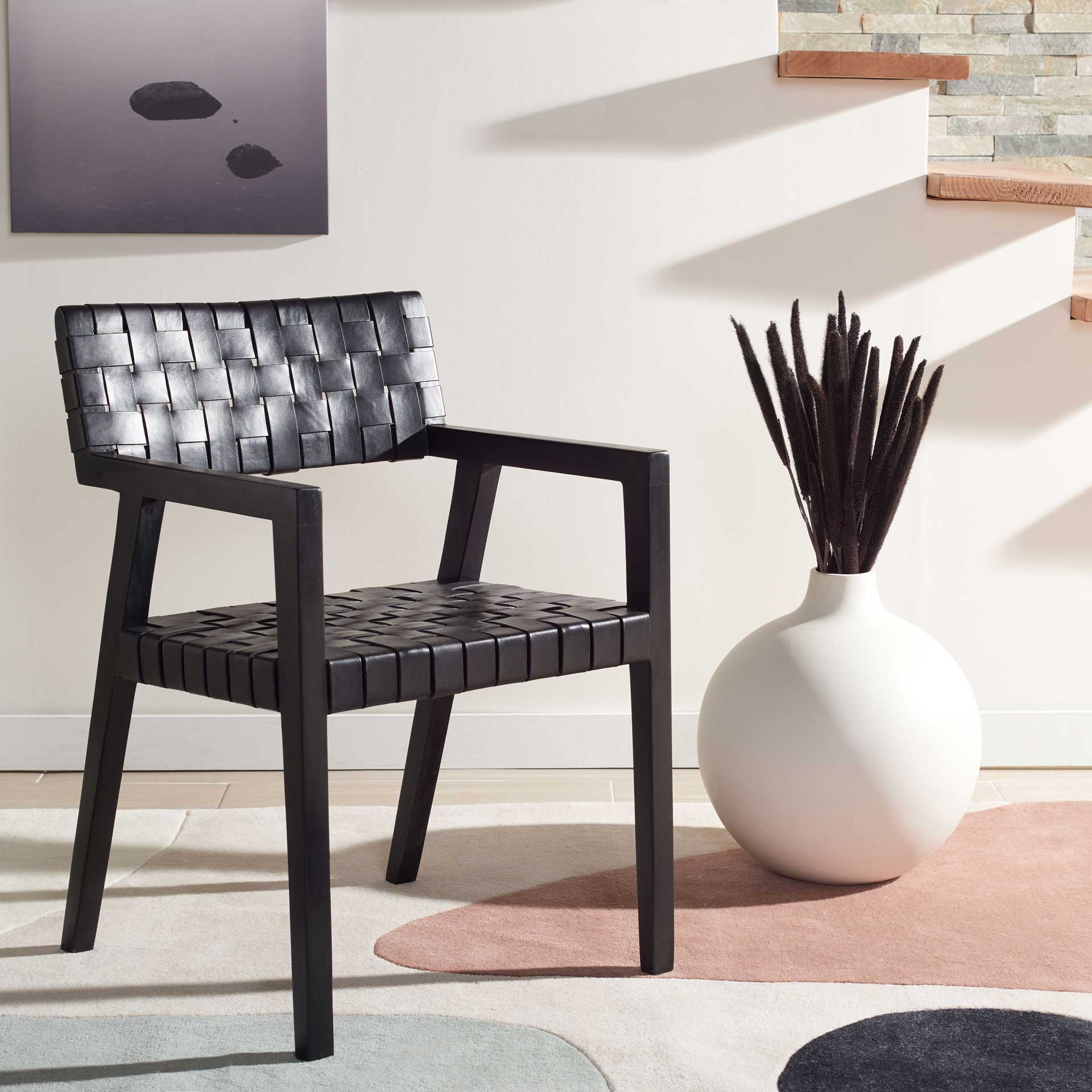 Cila Leather Dining Chair Black - Image 6