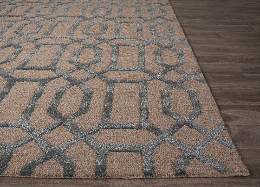 City Bellevue Oatmeal/Smoke Blue Area Rug - Image 3