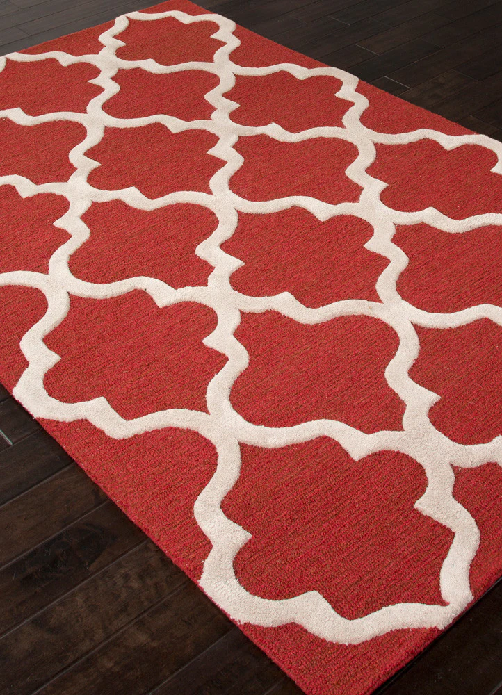 City Miami Velvet Red/White Area Rug - Image 2