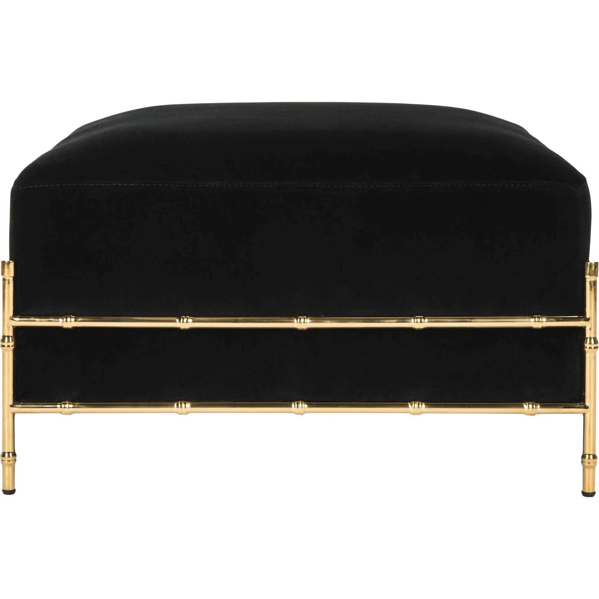 Claire Bamboo Velvet Ottoman - Image 2