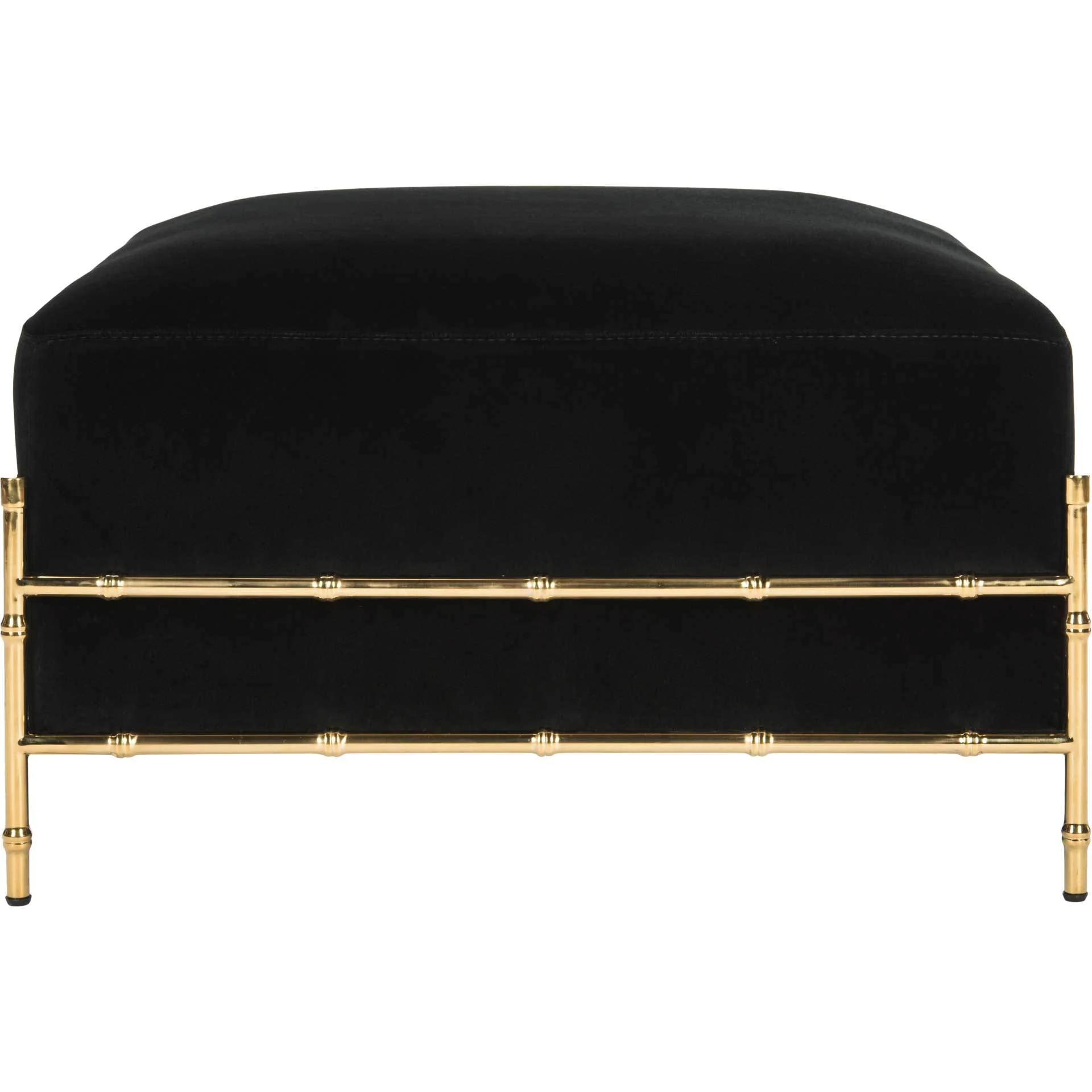 Claire Bamboo Velvet Ottoman - Image 3
