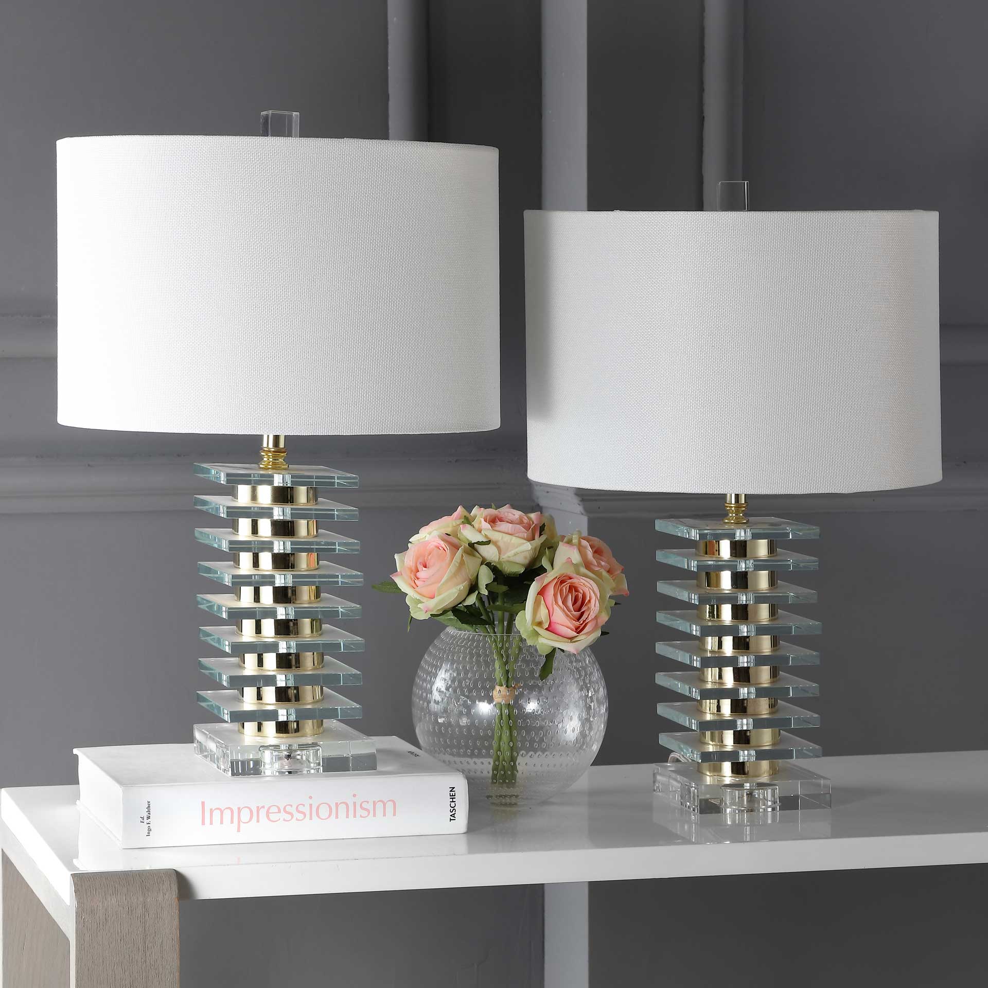 Claire Table Lamp Clear/Brass Gold (Set of 2) - Image 3