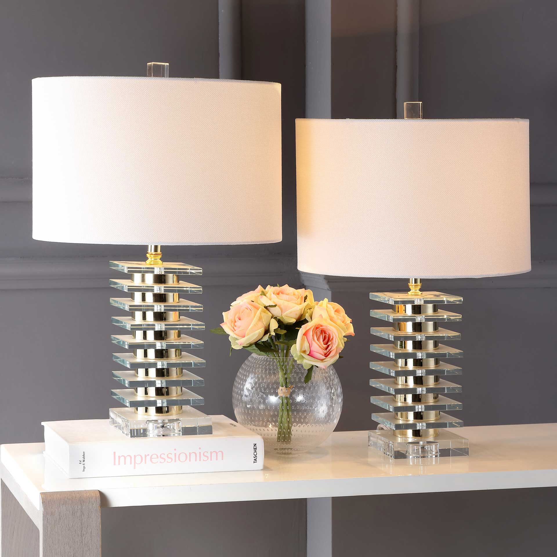 Claire Table Lamp Clear/Brass Gold (Set of 2) - Image 4