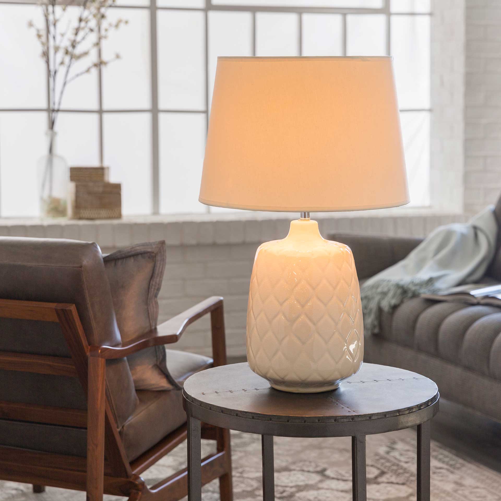Claire Table Lamp Khaki/Cream - Image 3