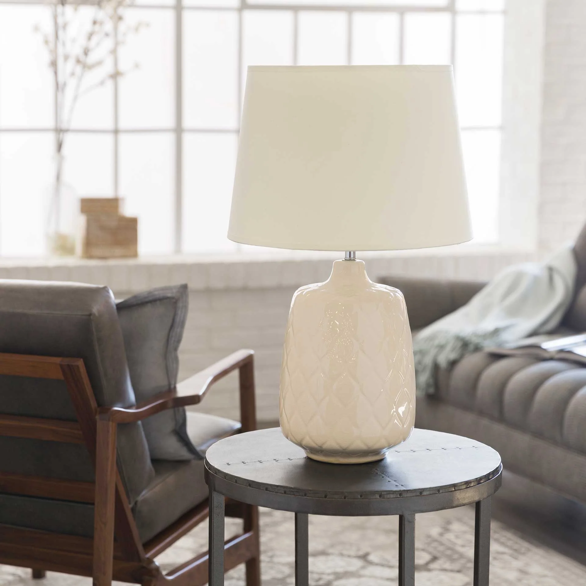 Claire Table Lamp Khaki/Cream - Image 4