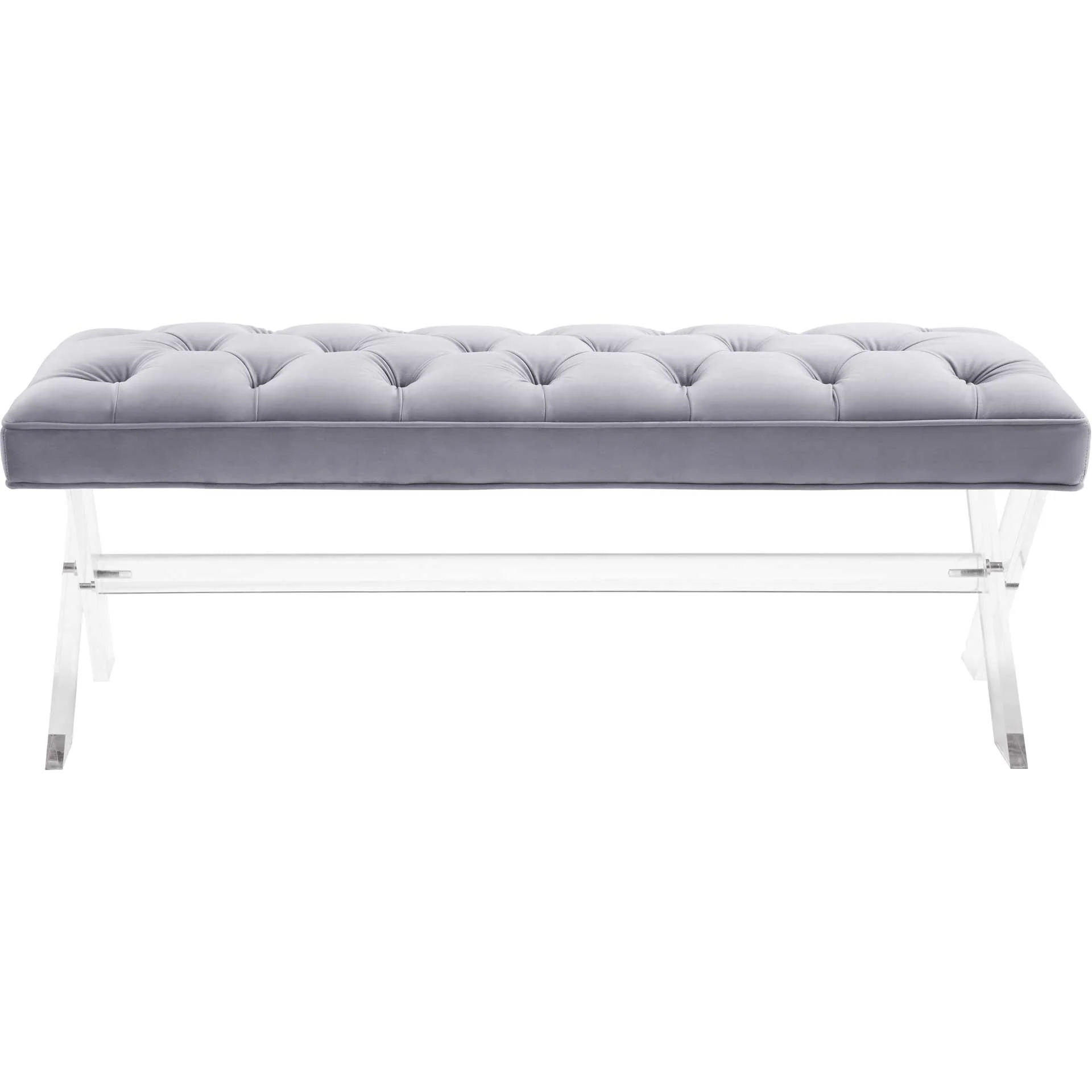 Clairton Lucite Bench Gray - Image 2