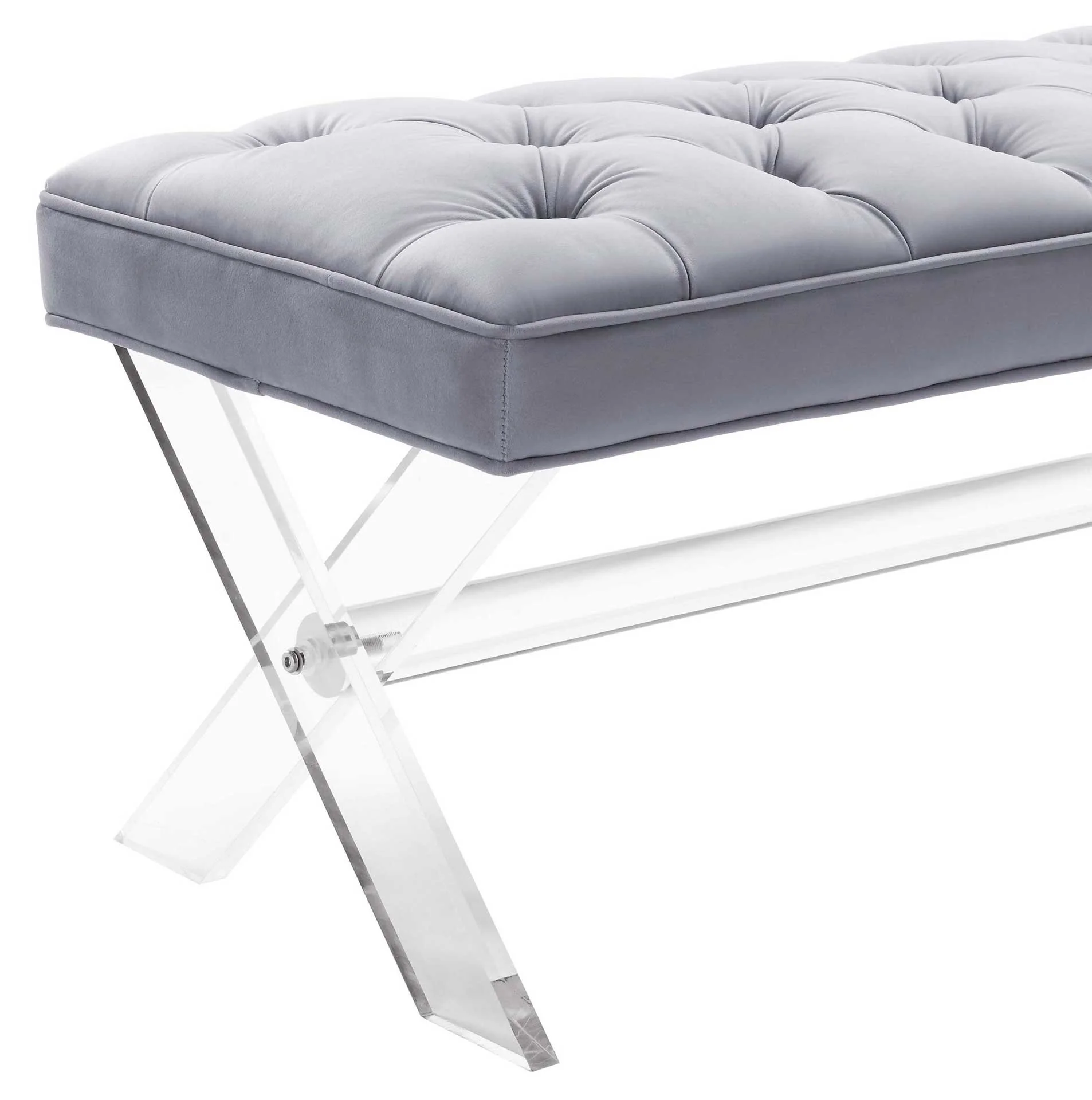 Clairton Lucite Bench Gray - Image 4