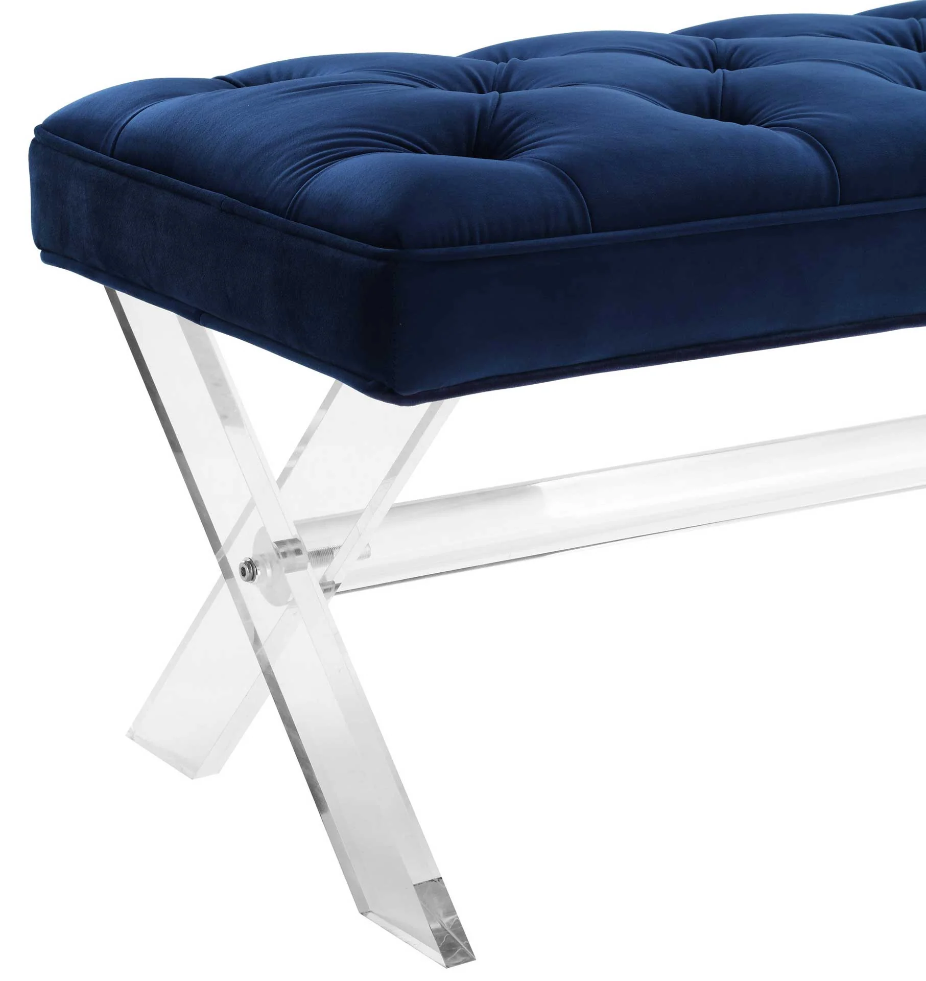 Clairton Lucite Bench Navy - Image 4