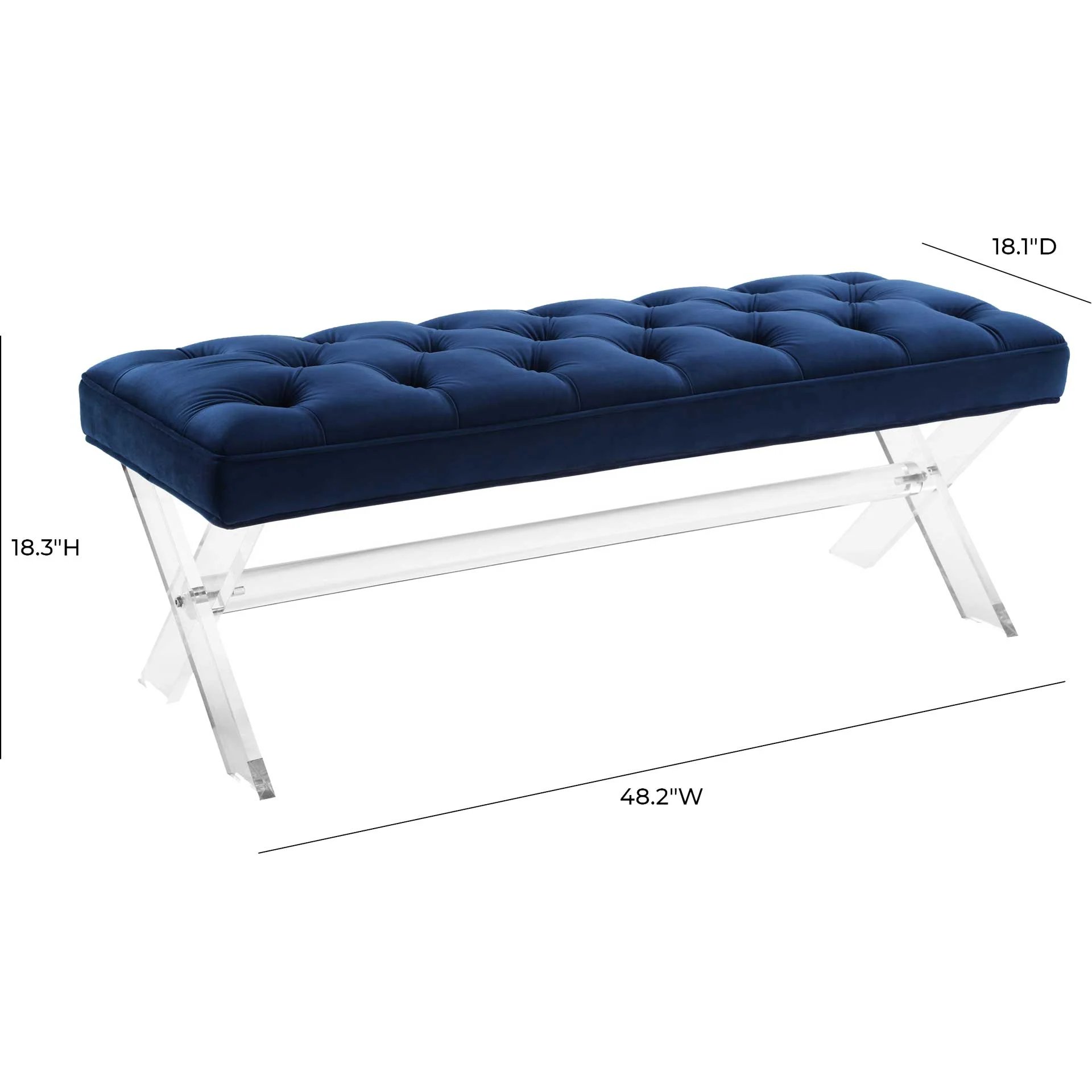 Clairton Lucite Bench Navy - Image 5