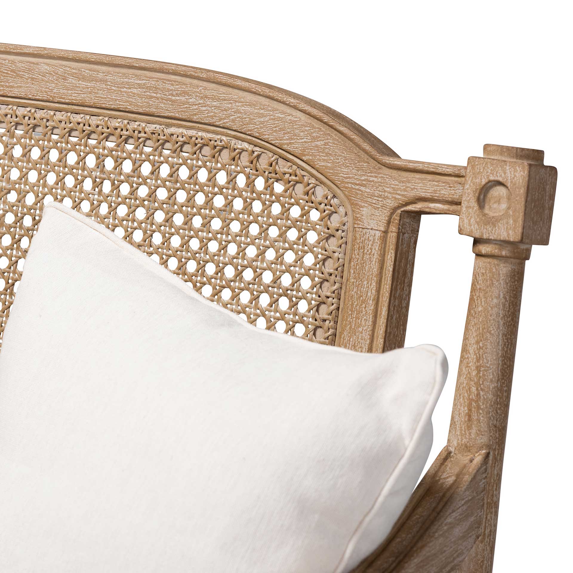 Clancy Fabric Upholstered Loveseat Ivory/Oak - Image 5