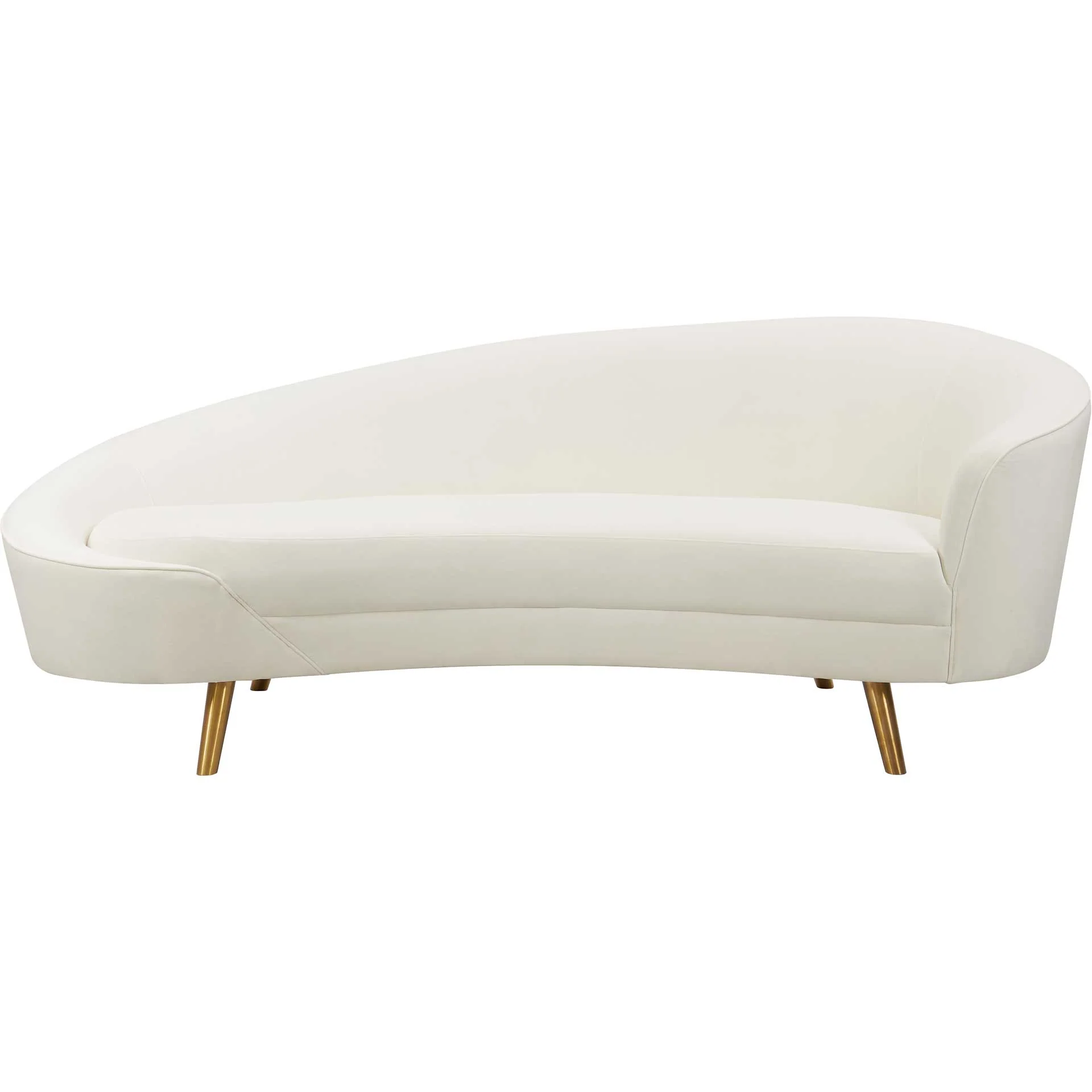 Clancy Velvet Sofa Cream - Image 2