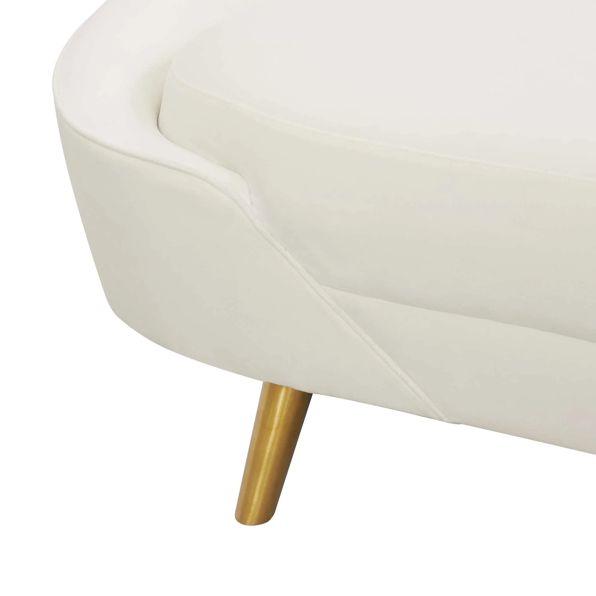 Clancy Velvet Sofa Cream - Image 4