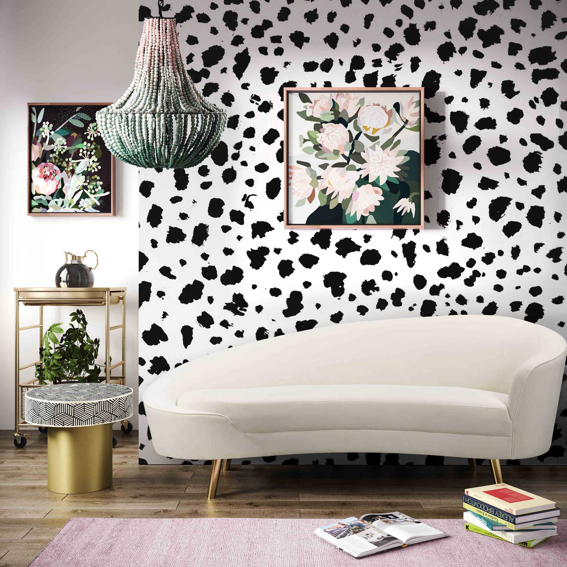 Clancy Velvet Sofa Cream - Image 7