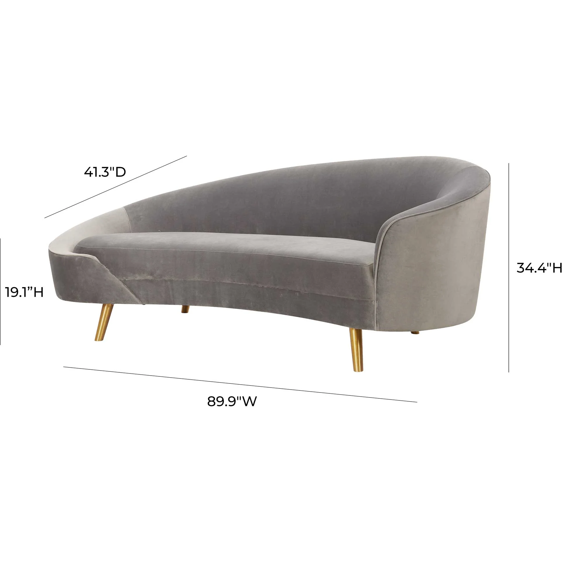 Clancy Velvet Sofa Gray - Image 6