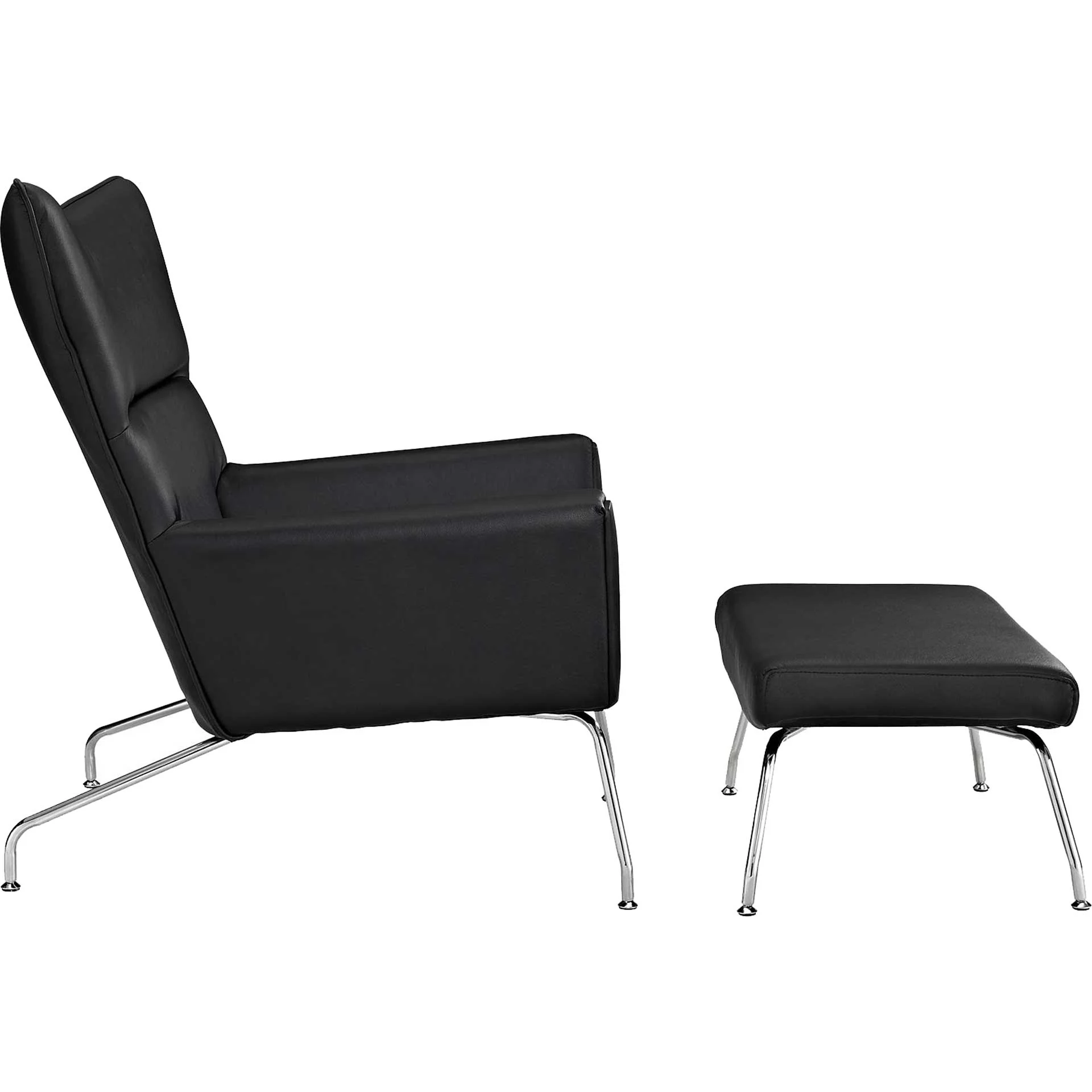 Clarell Leather Lounge Chair Black - Image 2