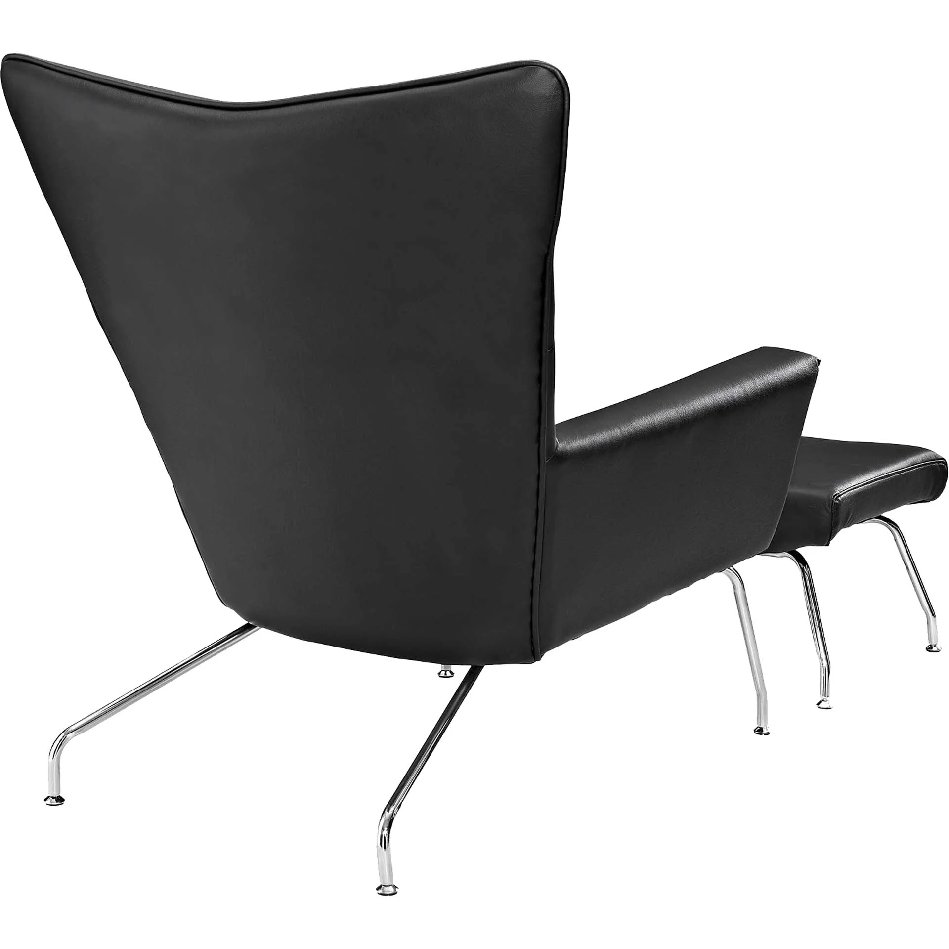 Clarell Leather Lounge Chair Black - Image 3