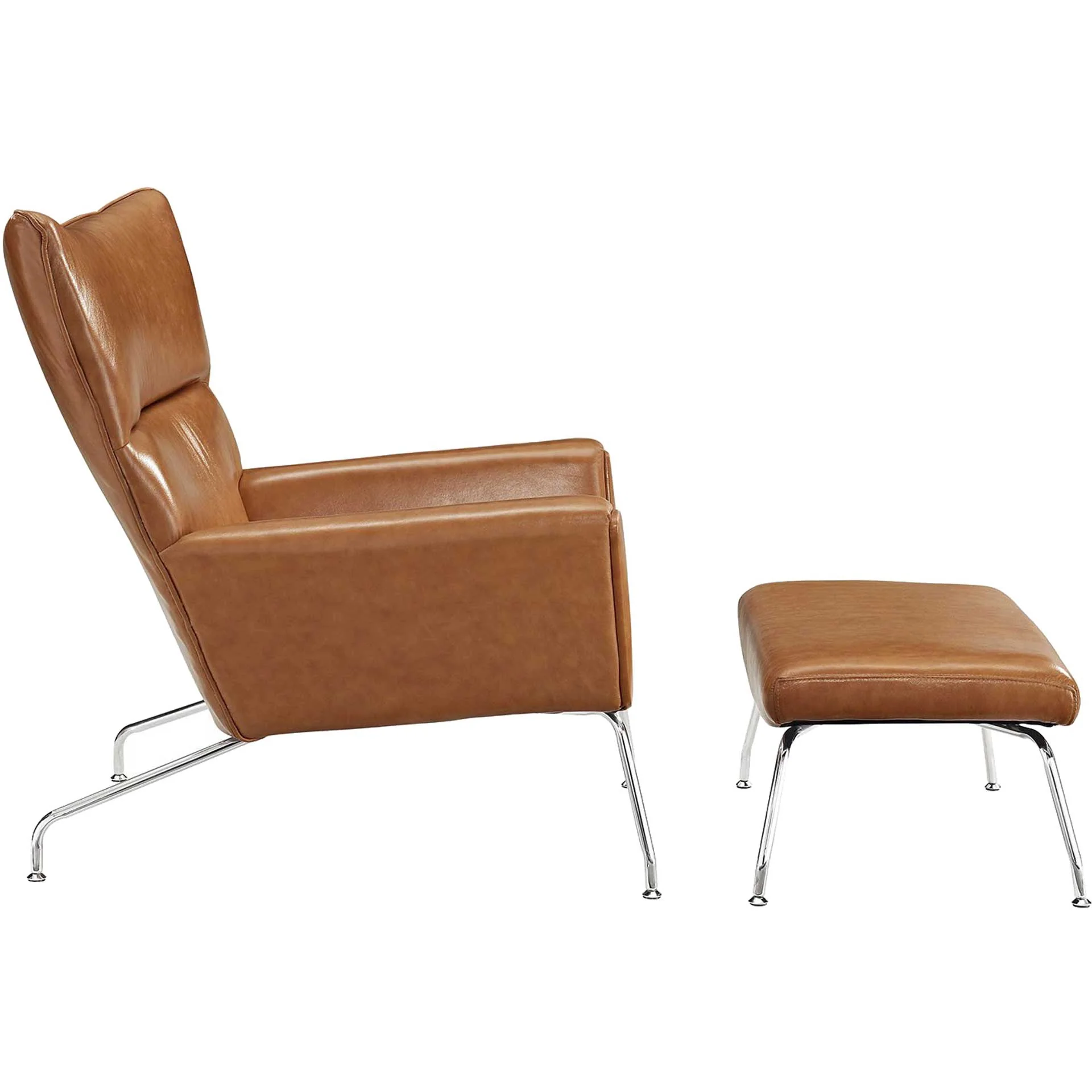 Clarell Leather Lounge Chair Tan - Image 2