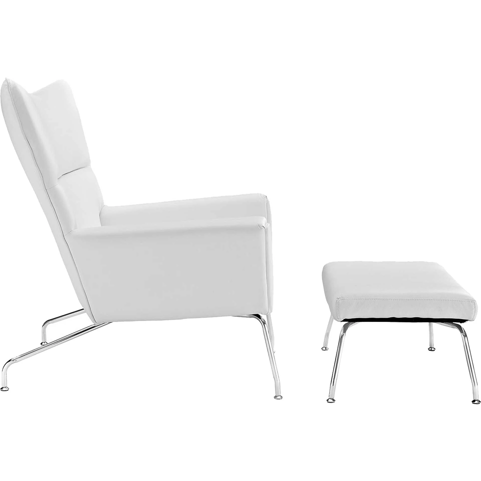 Clarell Leather Lounge Chair White - Image 2