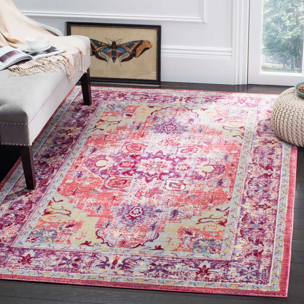 Claremont Purple/Coral Area Rug - Image 5