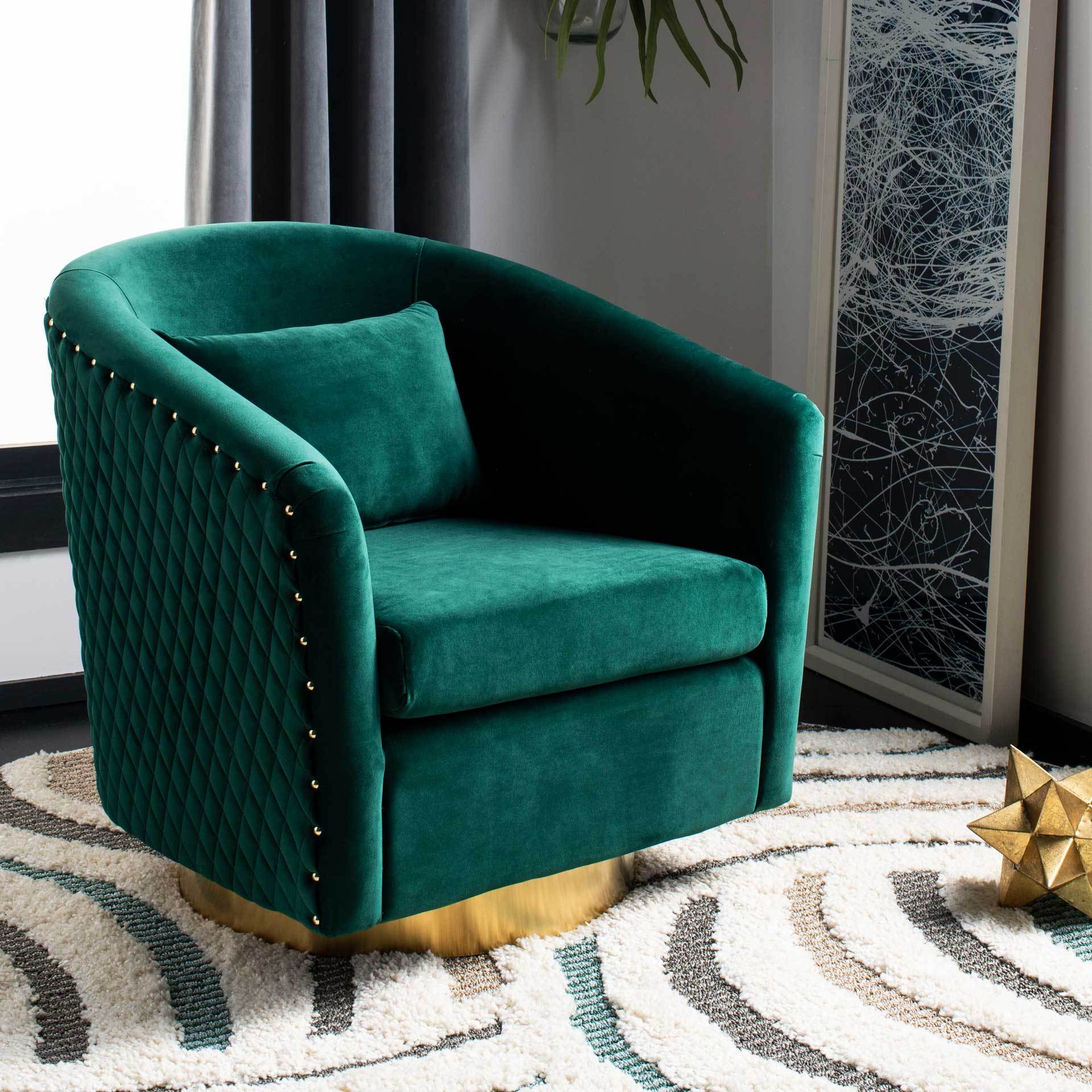 Clarissa Quilted Swivel Tub Chair - Image 8